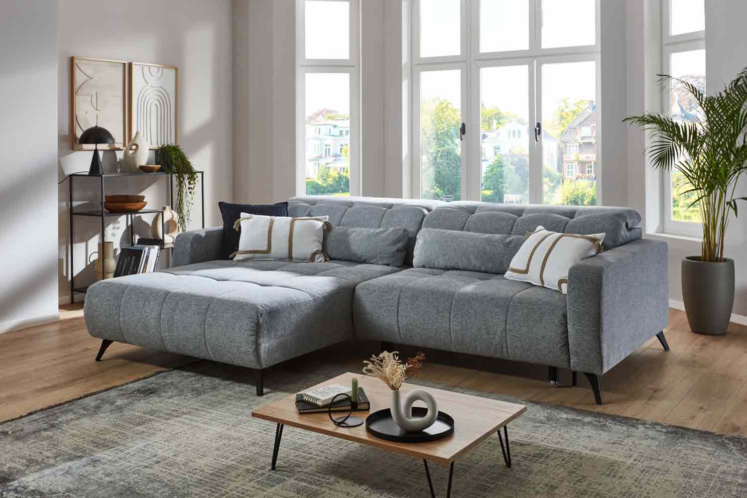 Ecksofa inkl. motorischen XXXL- Sitzvorzug in Stoff Ecksofa inkl. motorischen XXXL- Sitzvorzug in Stoff