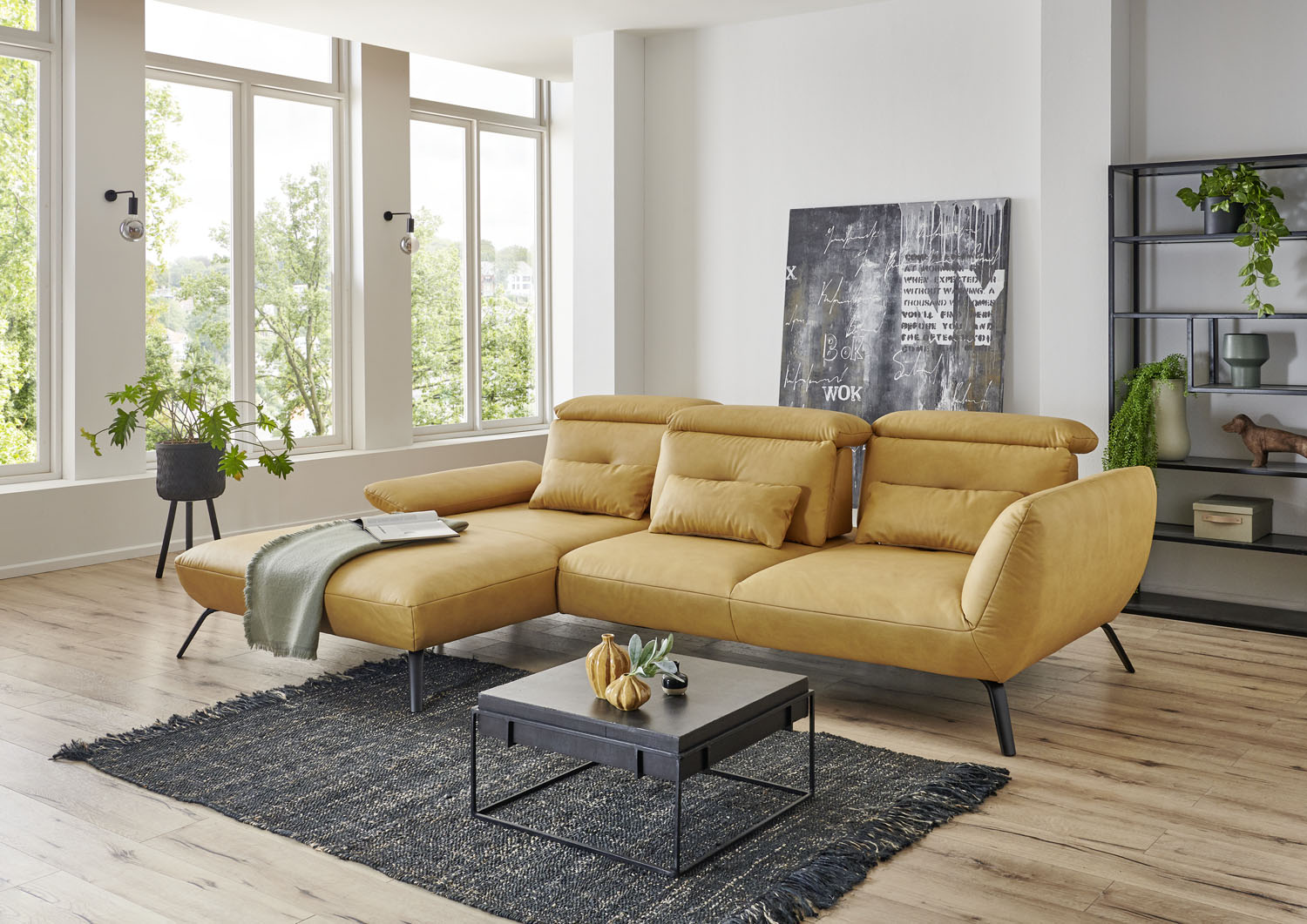 Stoff Ecksofa in L-Form
