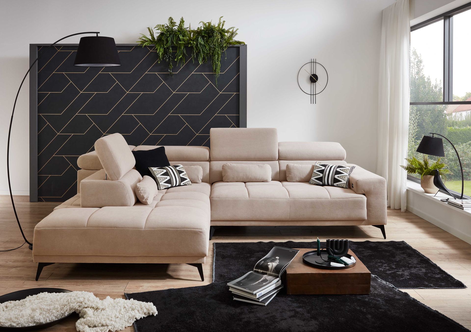 Ecksofa Wave 2.0 mit motorischen XL-Sitzvorzug in Stoff-0646Wave2.0WW
