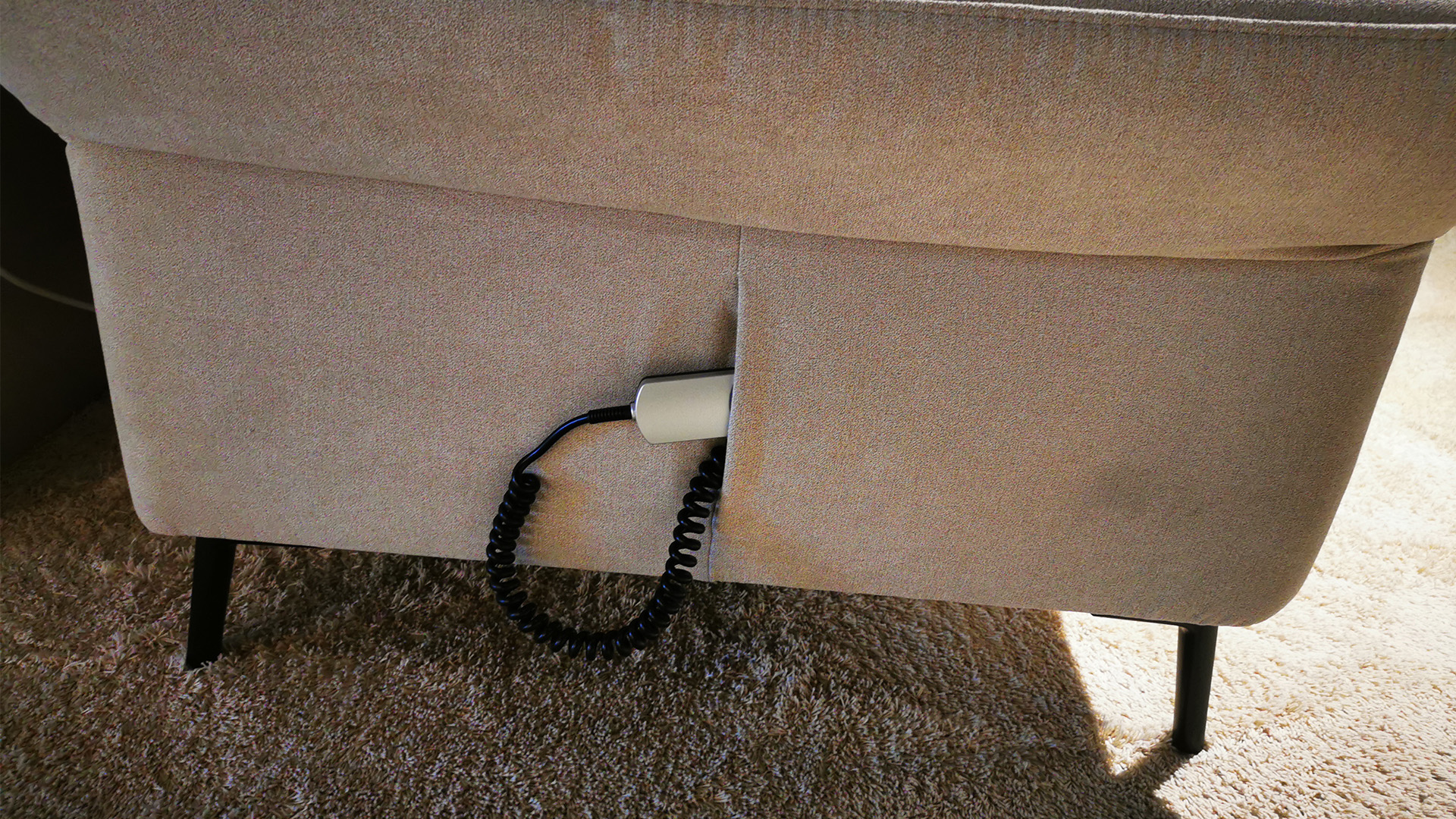 Ecksofa inkl. motorischer Relaxfunktion und Akku in Stoff-0764020201-36WW-A