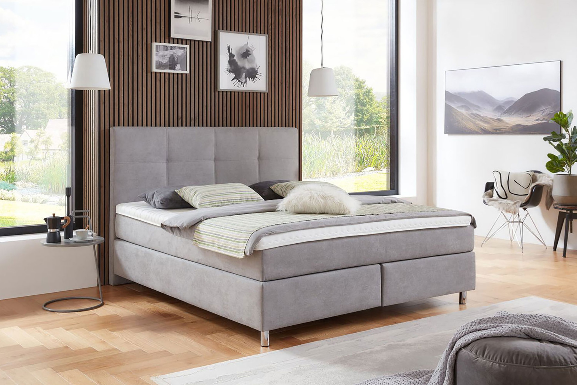 Boxspringbett Home 4400 mit Wendematratze Stoff