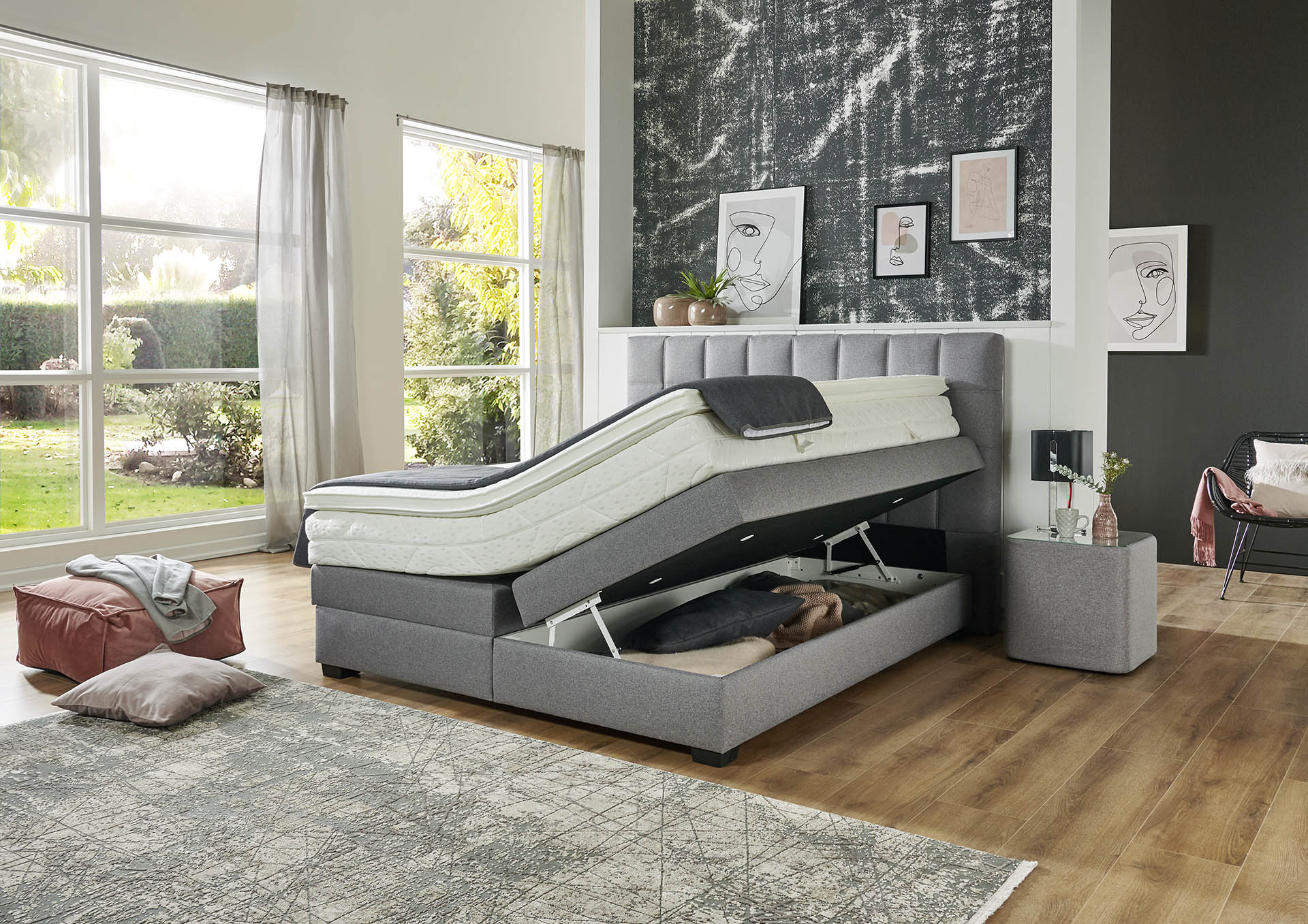 Boxspringbett Ceres mit Bettkasten & Stauraum