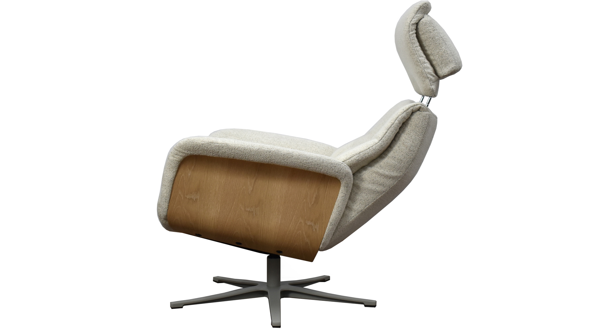 Relaxsessel Lion mit Holzapplikation und Hocker in Stoff-0979004700WW