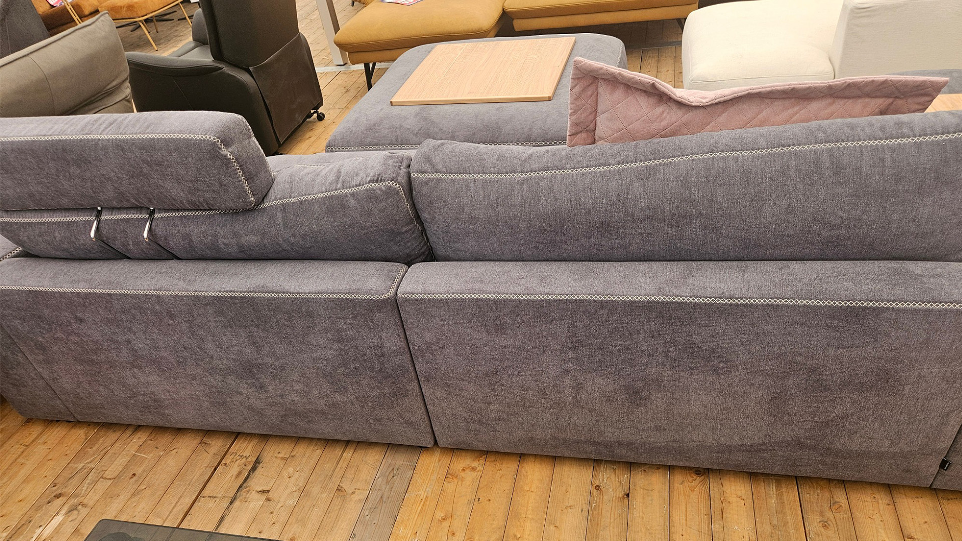 Gallery M Big Sofa Lucia mit Hocker in Stoff -0318006712-34WW-A