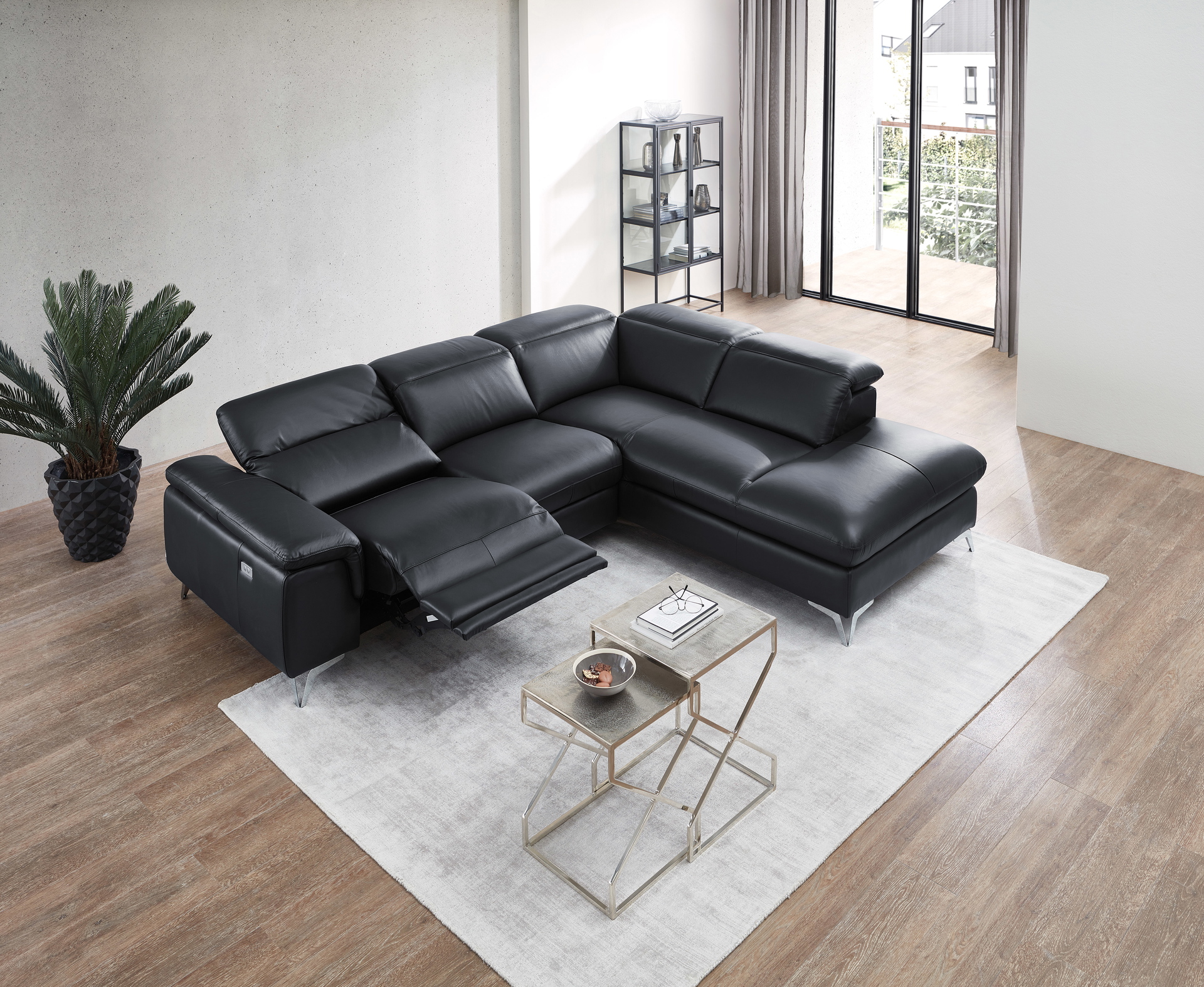 Ecksofa Seahawk mit manueller Kopfteilverstellung in Leder 