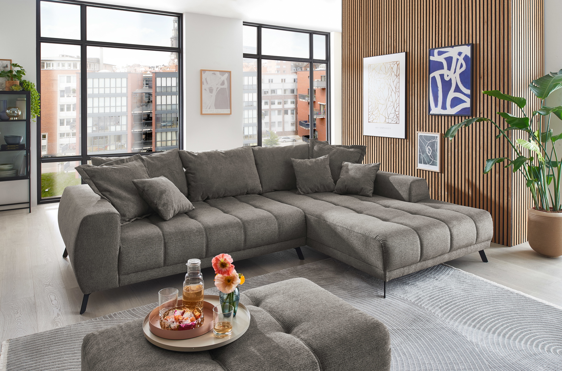 Stoff Ecksofa Abby in L-Form 