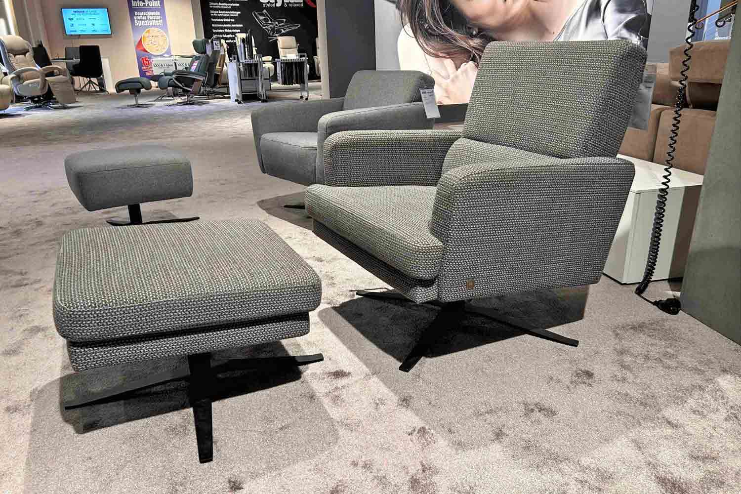 Musterring Sessel MR4585 inkl. Wippfunktion und Hocker in Stoff