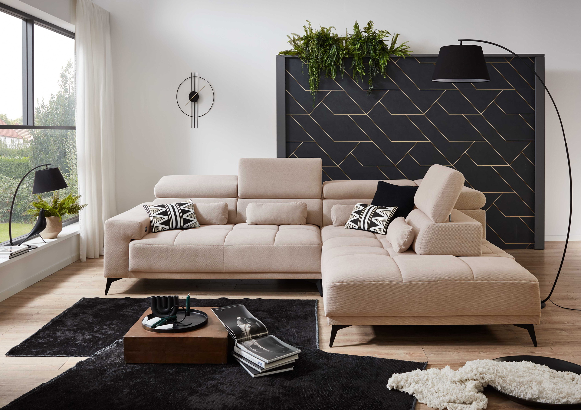 Ecksofa Wave 2.0 mit motorischen XL-Sitzvorzug in Stoff-0646Wave2.0WW