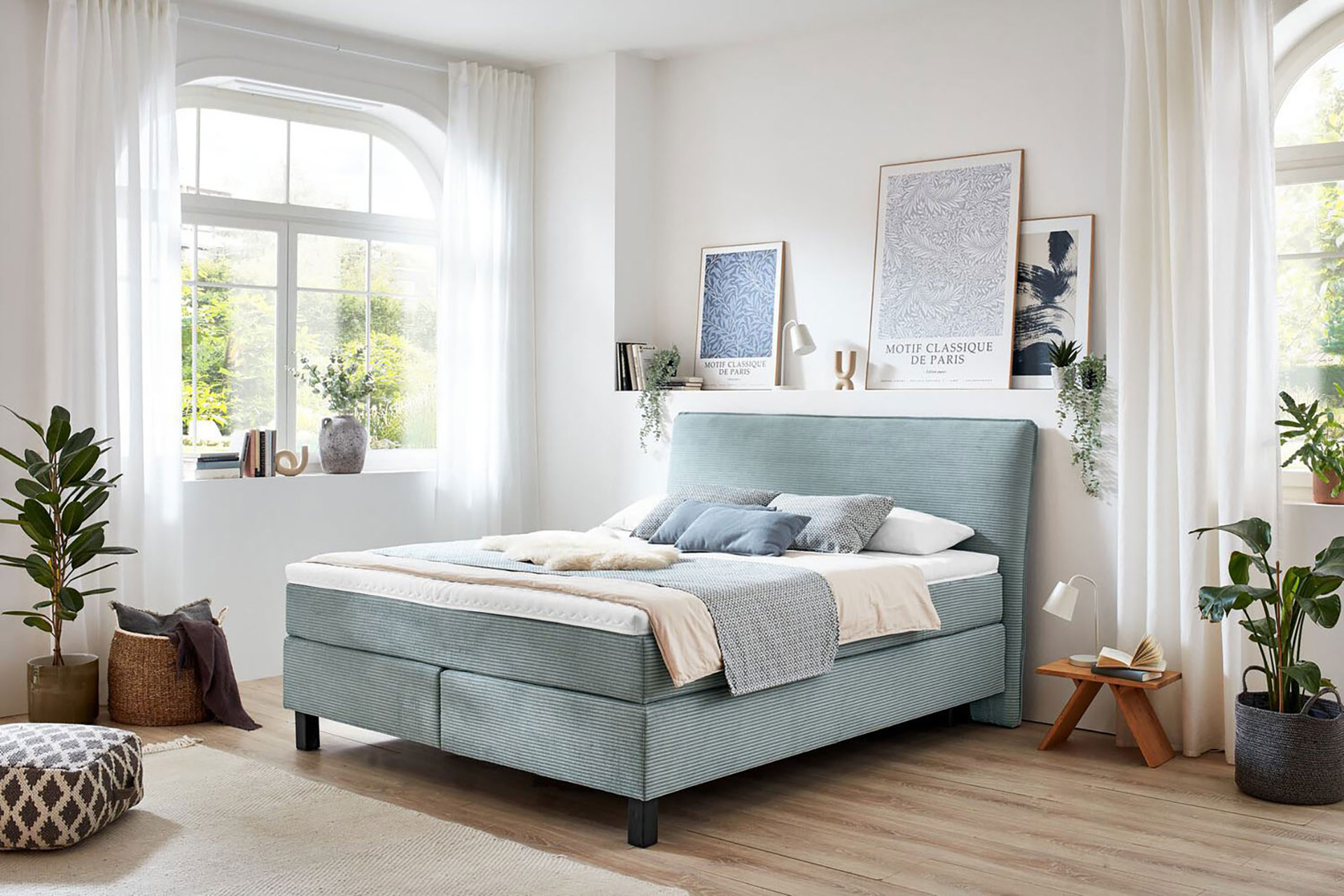 Cord Boxspringbett Home 4000 inkl. Wendematratze