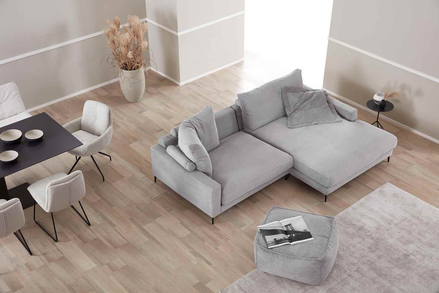 Hilker Stoff Ecksofa HC45 Free L-Form