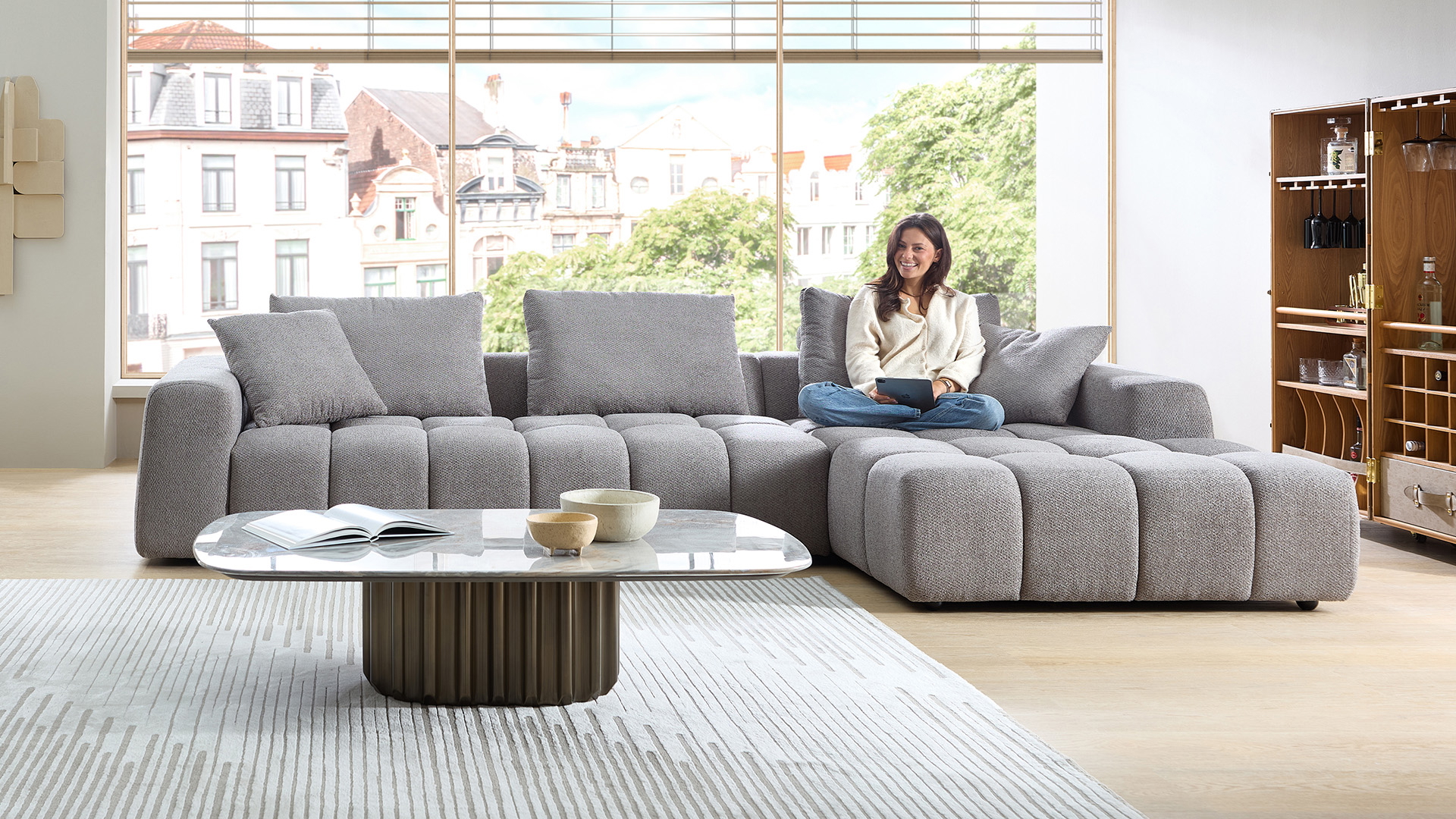 Ecksofa Heartbreaker mit losen Rückenkissen in Stoff-05971023WW