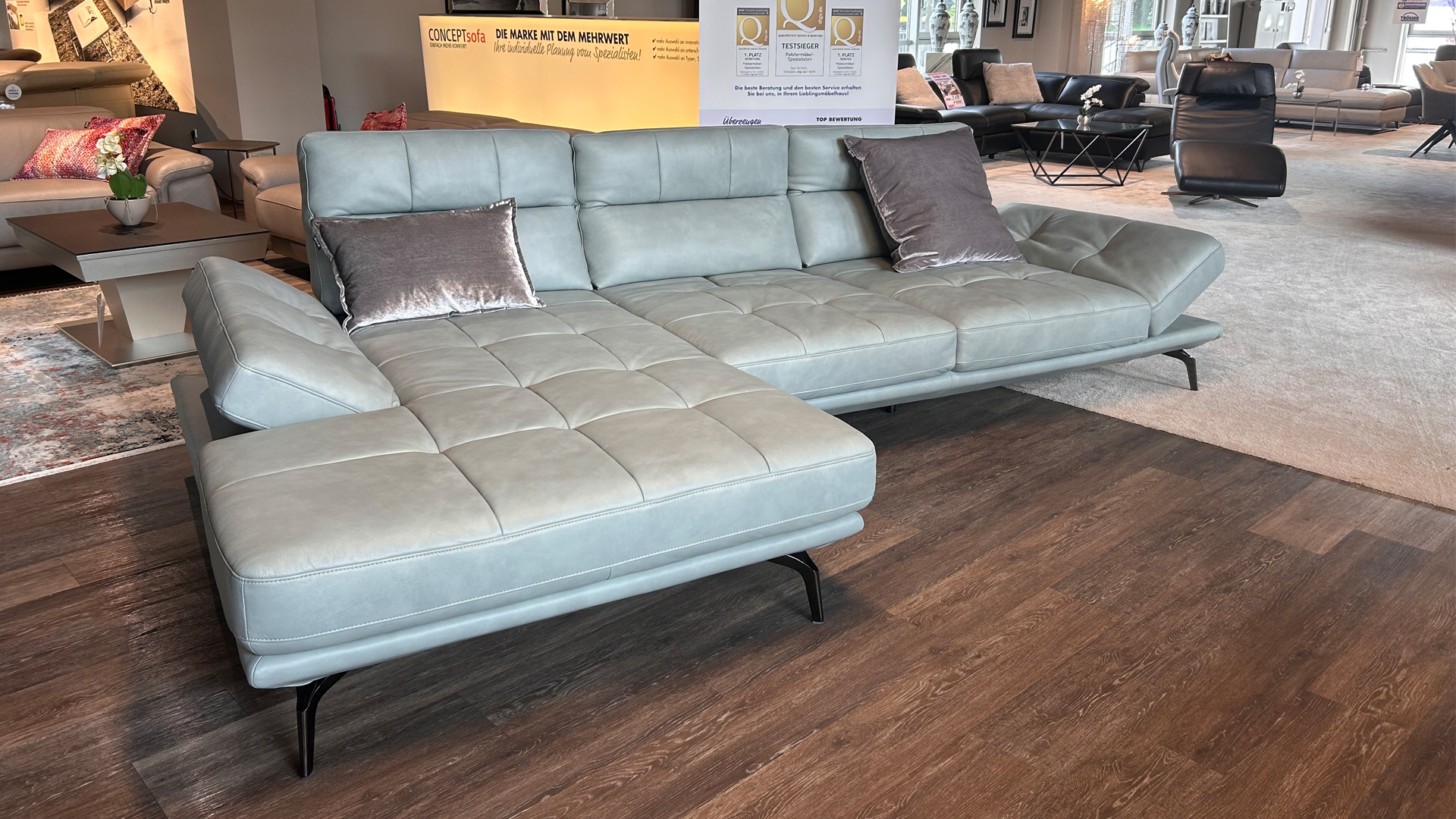 Cuoio Ecksofa in Leder mit manueller Sitztiefenverstellung -0597101900-35WW-A