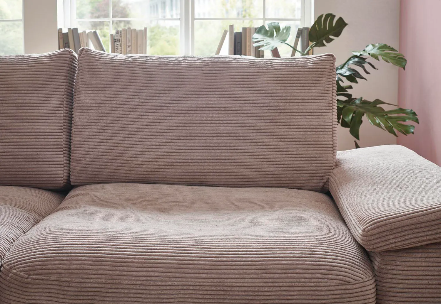 Cord Ecksofa L-Form Rosa
