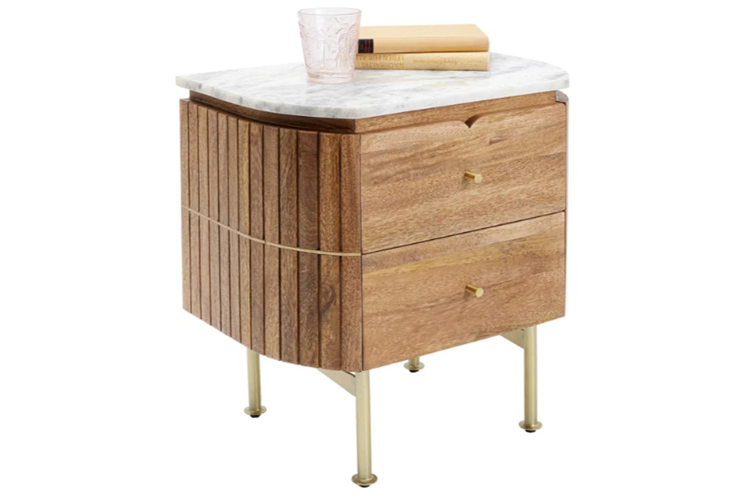 Kare Grace Kommode klein mit Marmorplatte und Mango-Massivholz