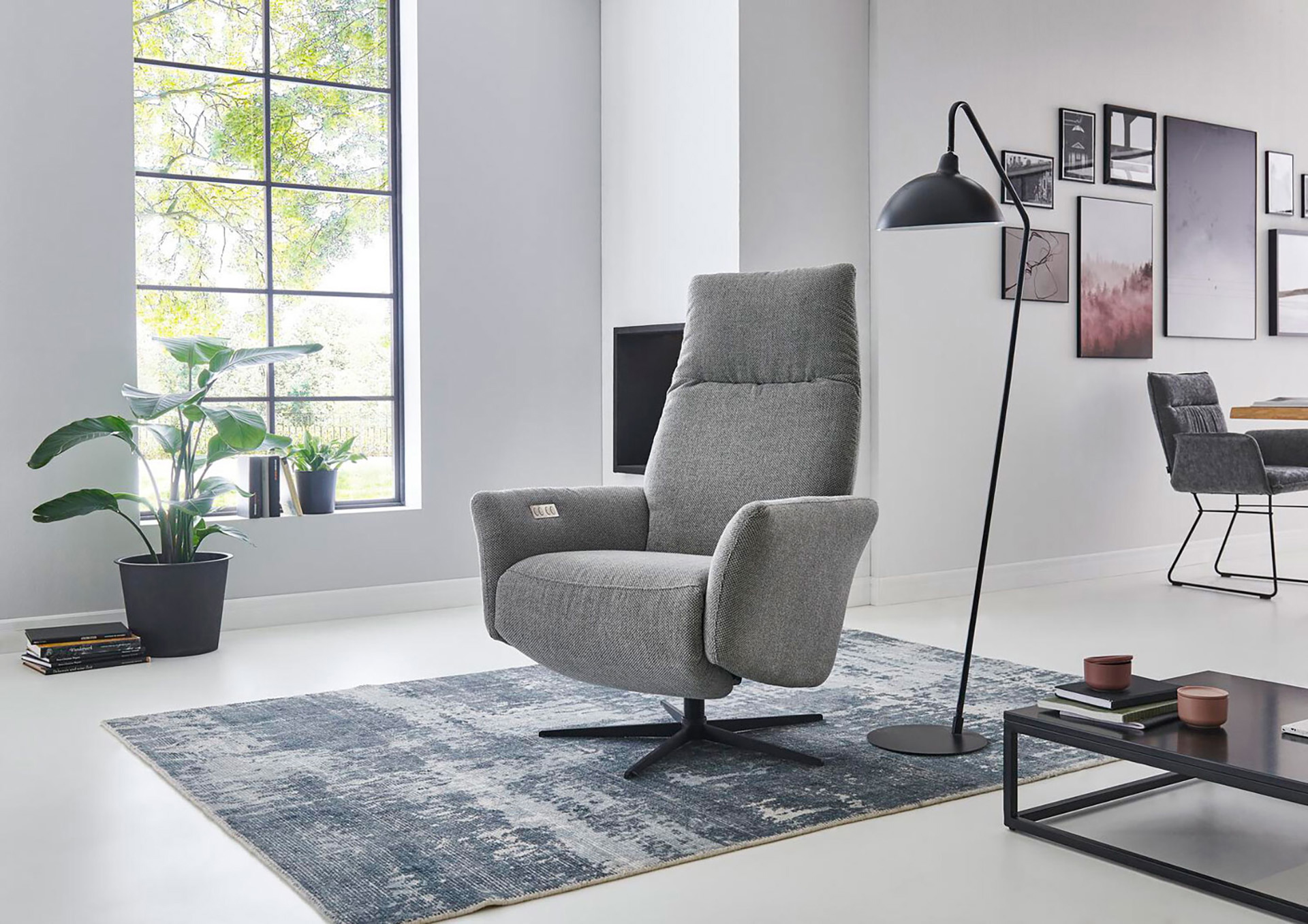 Stoff Relaxsessel Modern inkl. manueller Relaxfunktion