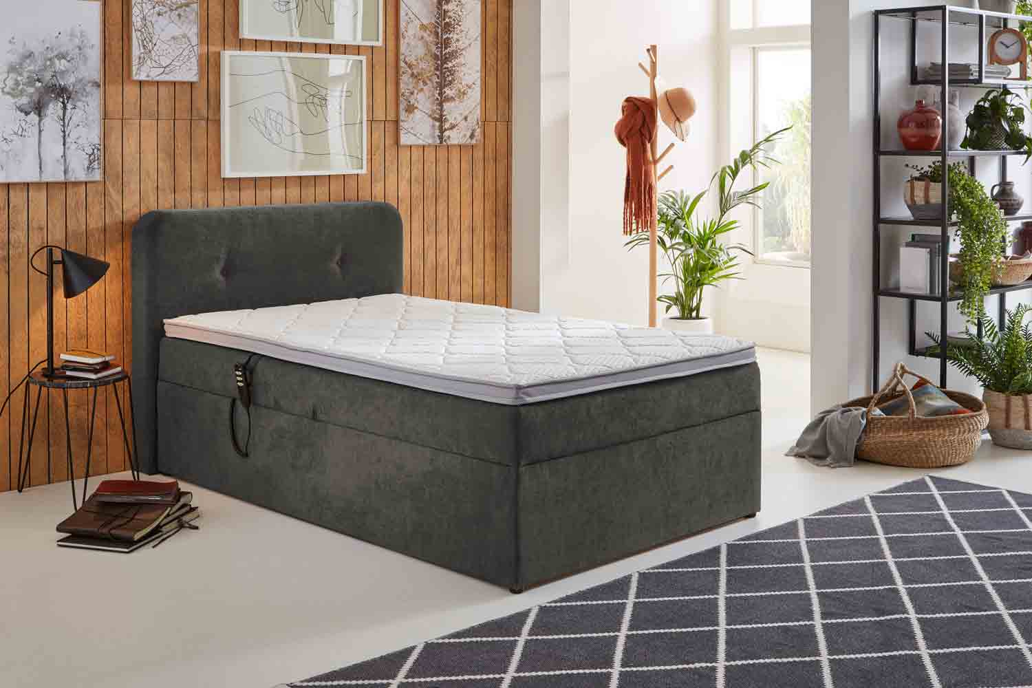 Boxbett Elora mit 2-motorischer Verstellung und Bettkasten