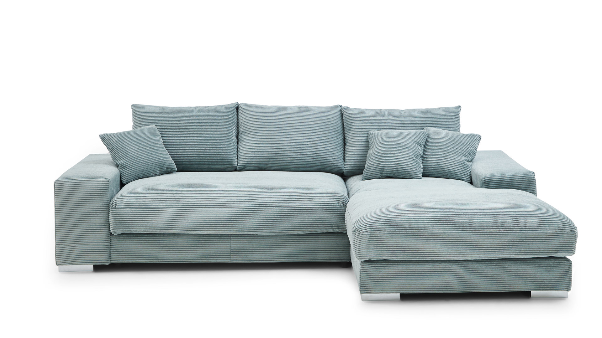 Ecksofa Soft mit losen Rückenkissen in Trendstoff Cord