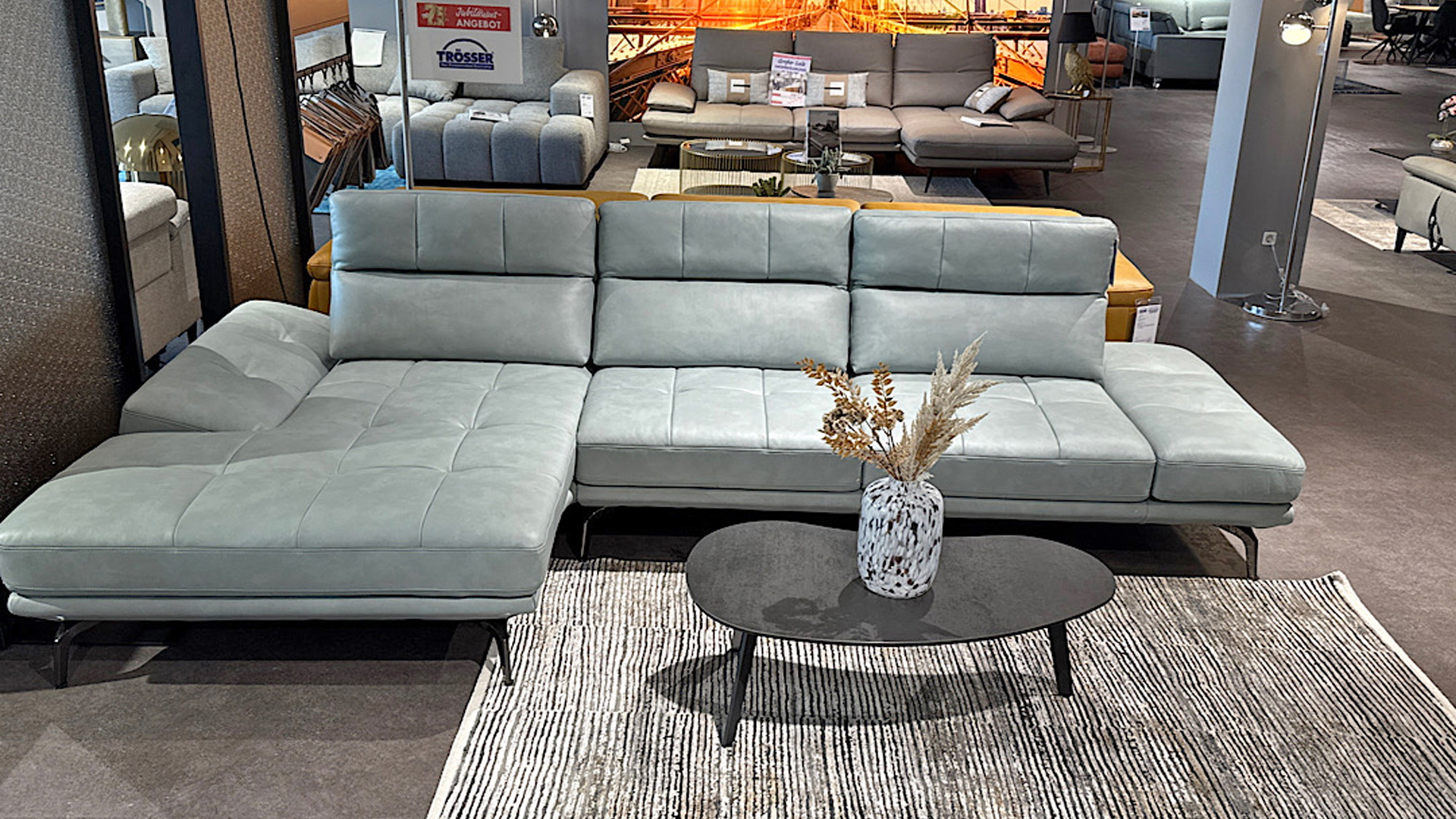 Cuoio Ecksofa in Leder mit manueller Sitztiefenverstellung -0597101900-45WW-A