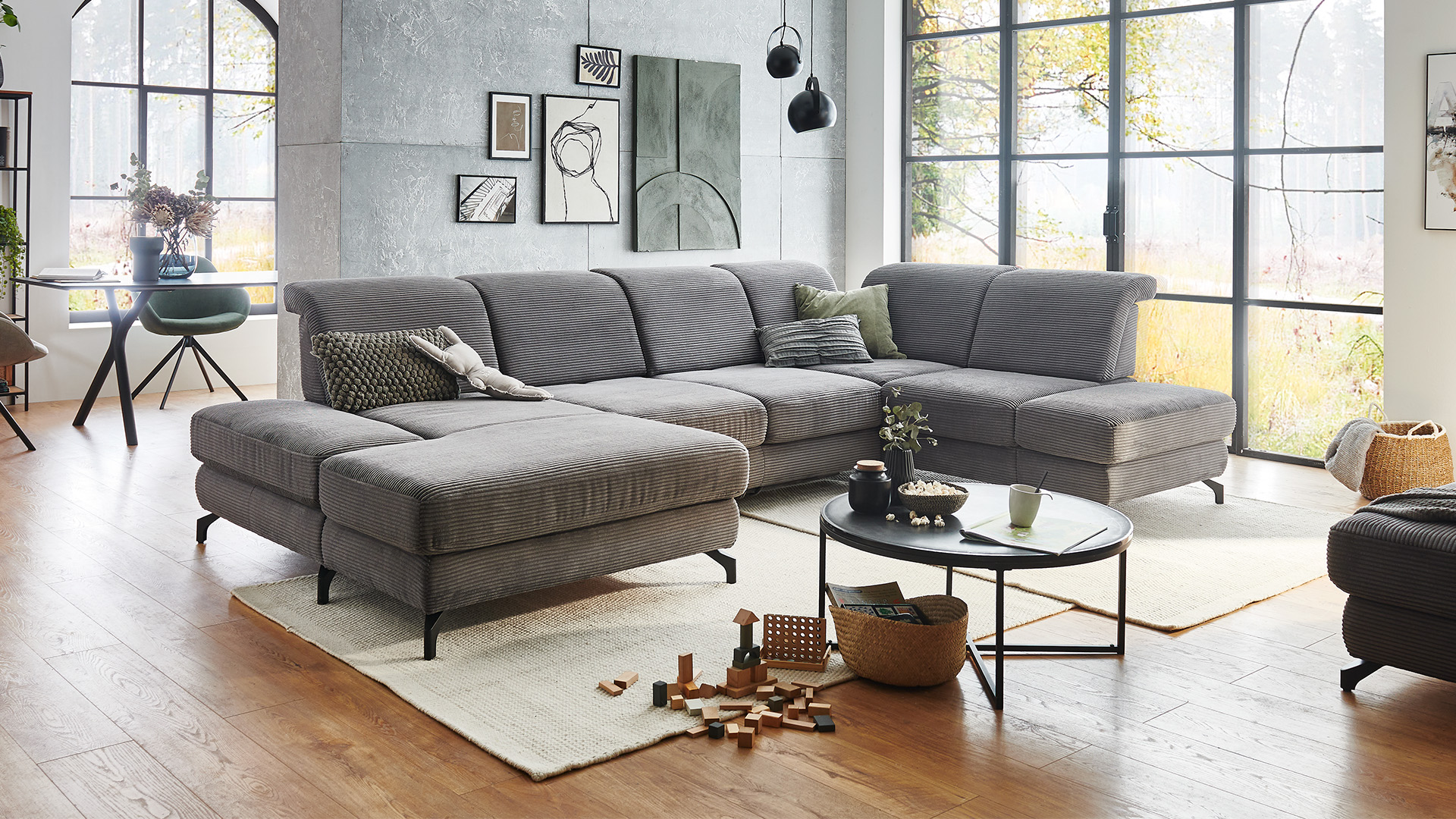 Wohnlandschaft Belfast in Trendstoff Cord Wohnlandschaft Belfast in Trendstoff Cord-07680247WW1