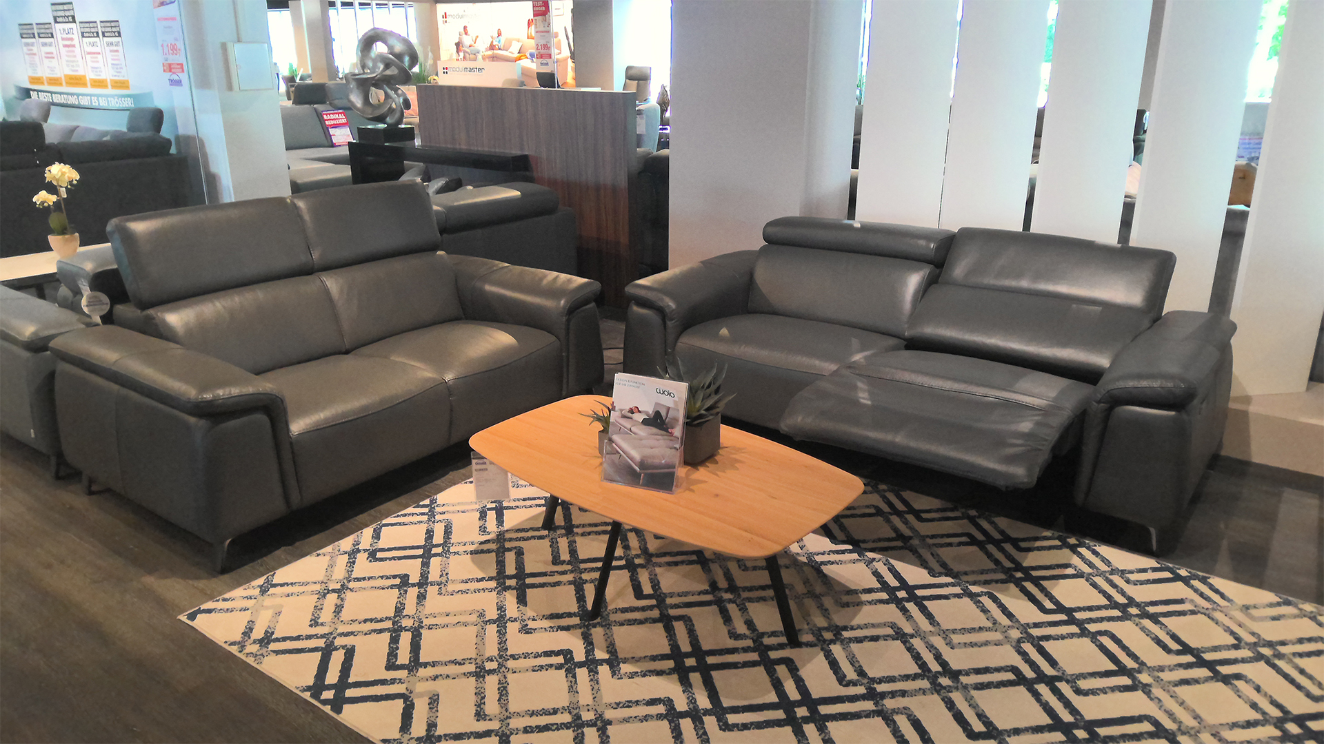 Cuoio Couchgarnitur mit motorischer Relaxfunktion in Leder -0597032000-07WW-A