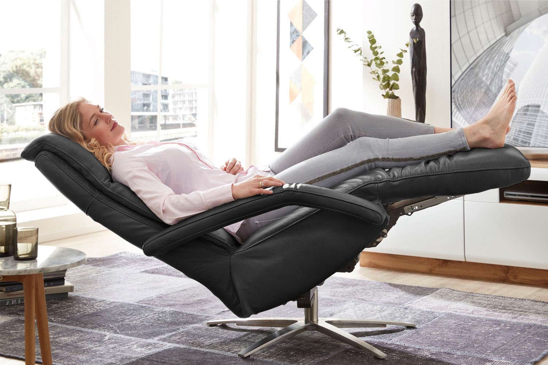 Echt Leder Relaxsessel Madrid mit Herz-Waage Funktion