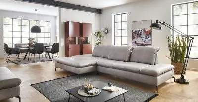 Ecksofa Lavina mit Funktion in Leder