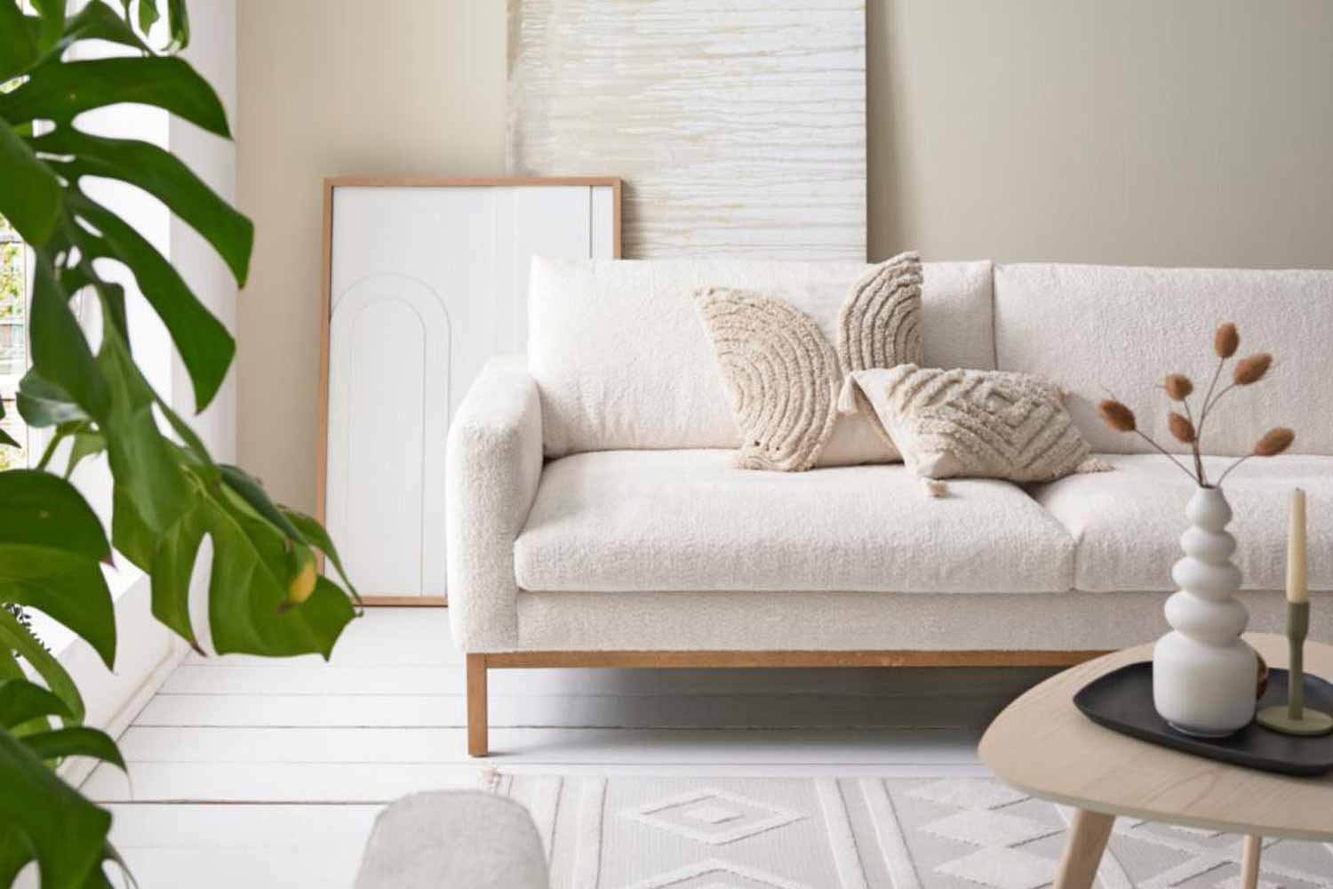 Roomio 4105 Sofa 3-Sitzer mit Holzrahmen in Stoff  