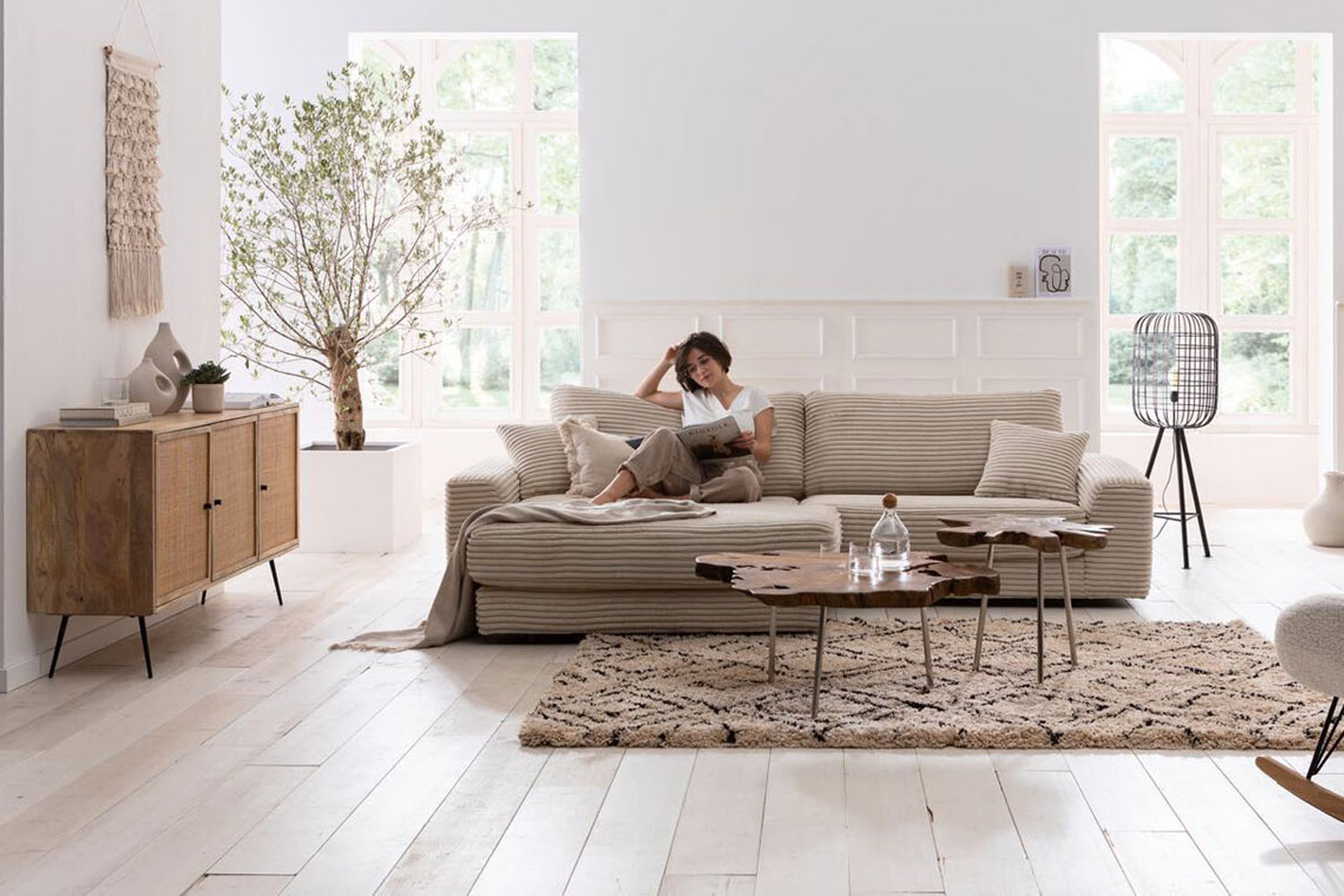 Gutmann Bari Ecksofa in Trendstoff Cord
