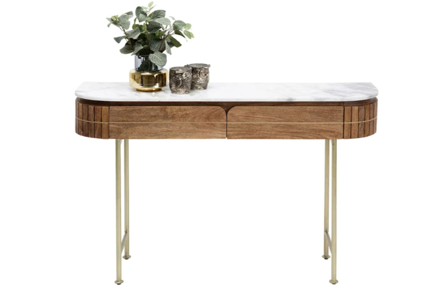 Kare Konsole Grace mit Marmorplatte und Mango-Massivholz
