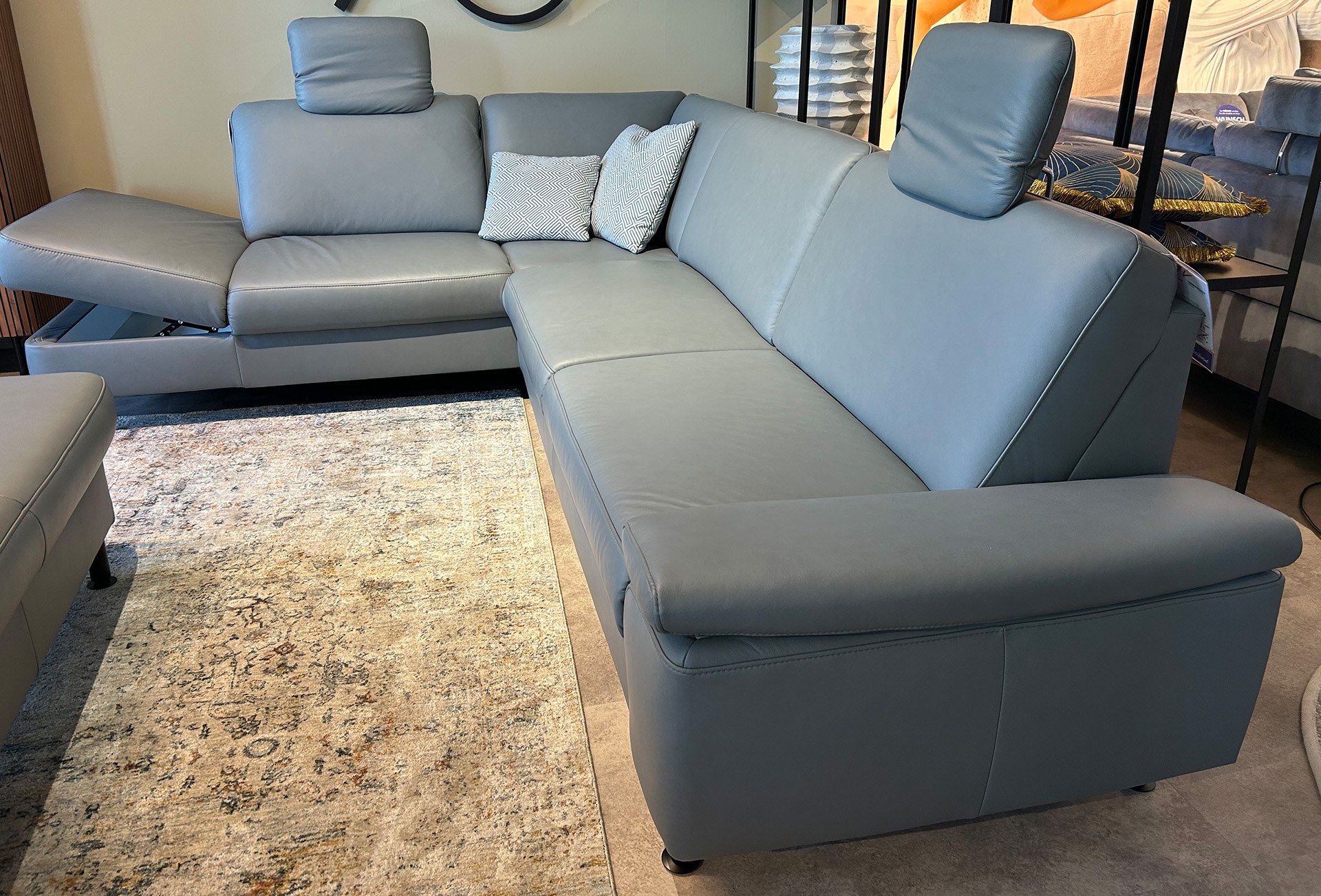 Modulmaster Ecksofa mit vielen Funktionen  in Leder -0775015506-43WW-A