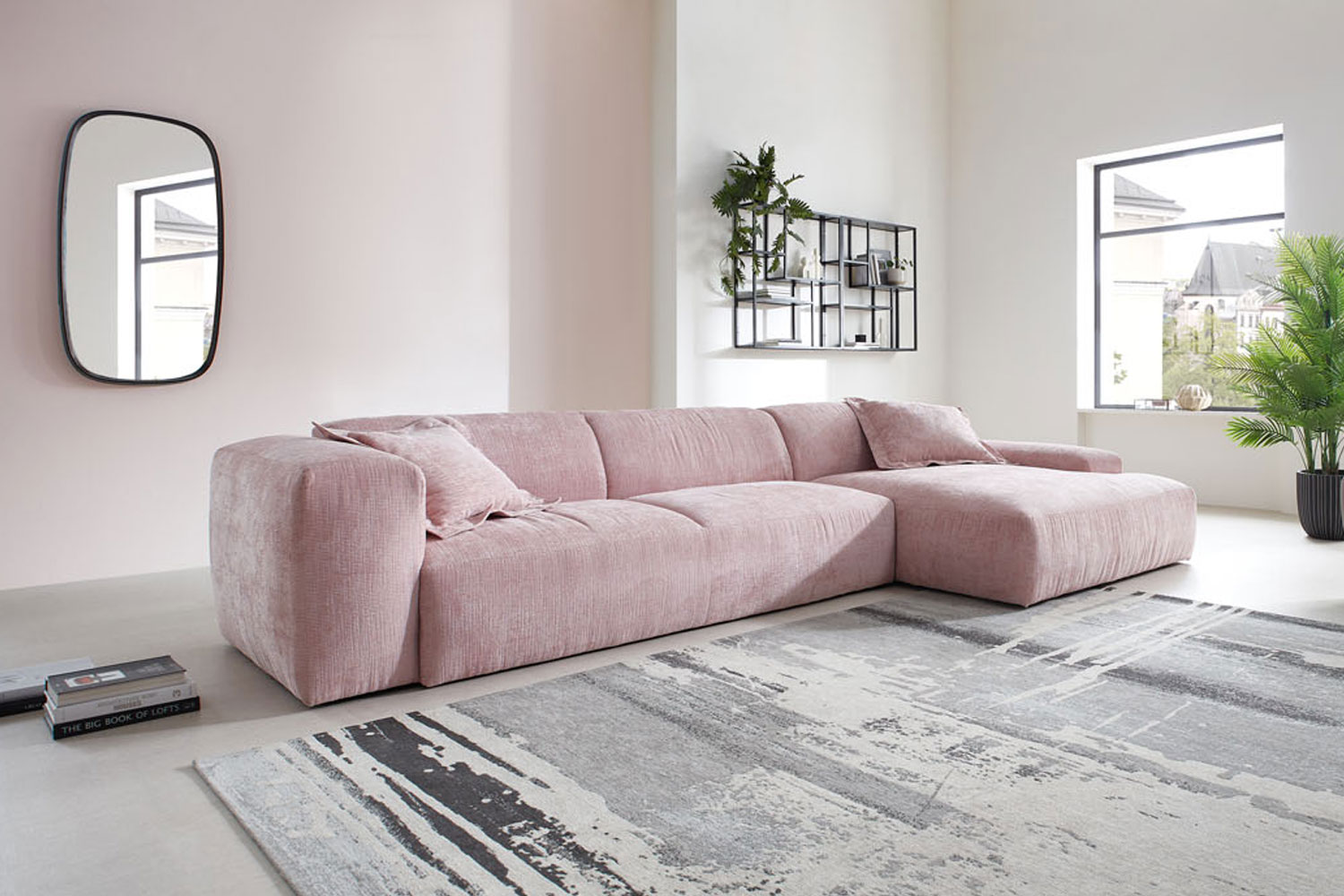 Ecksofa L-Form in Stoff