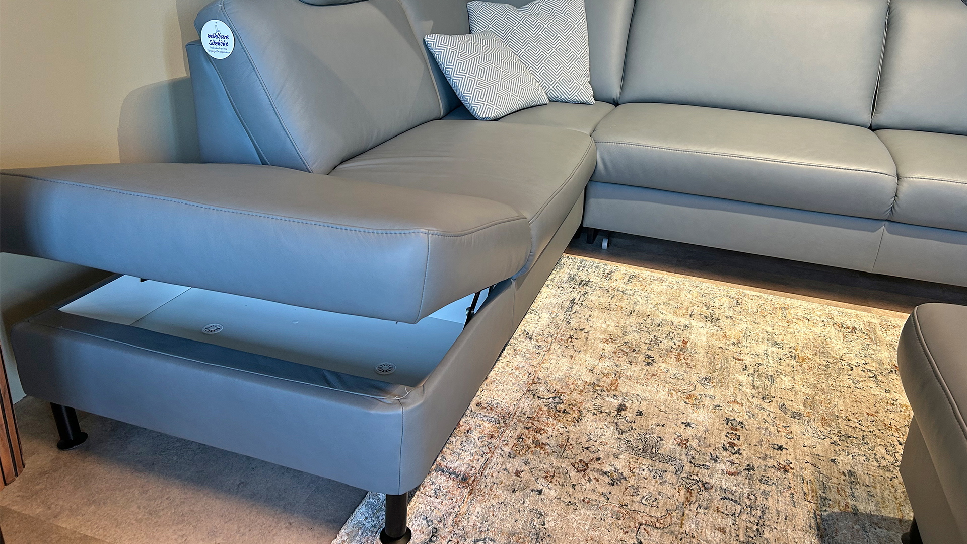 Modulmaster Ecksofa mit vielen Funktionen  in Leder -0775015506-43WW-A