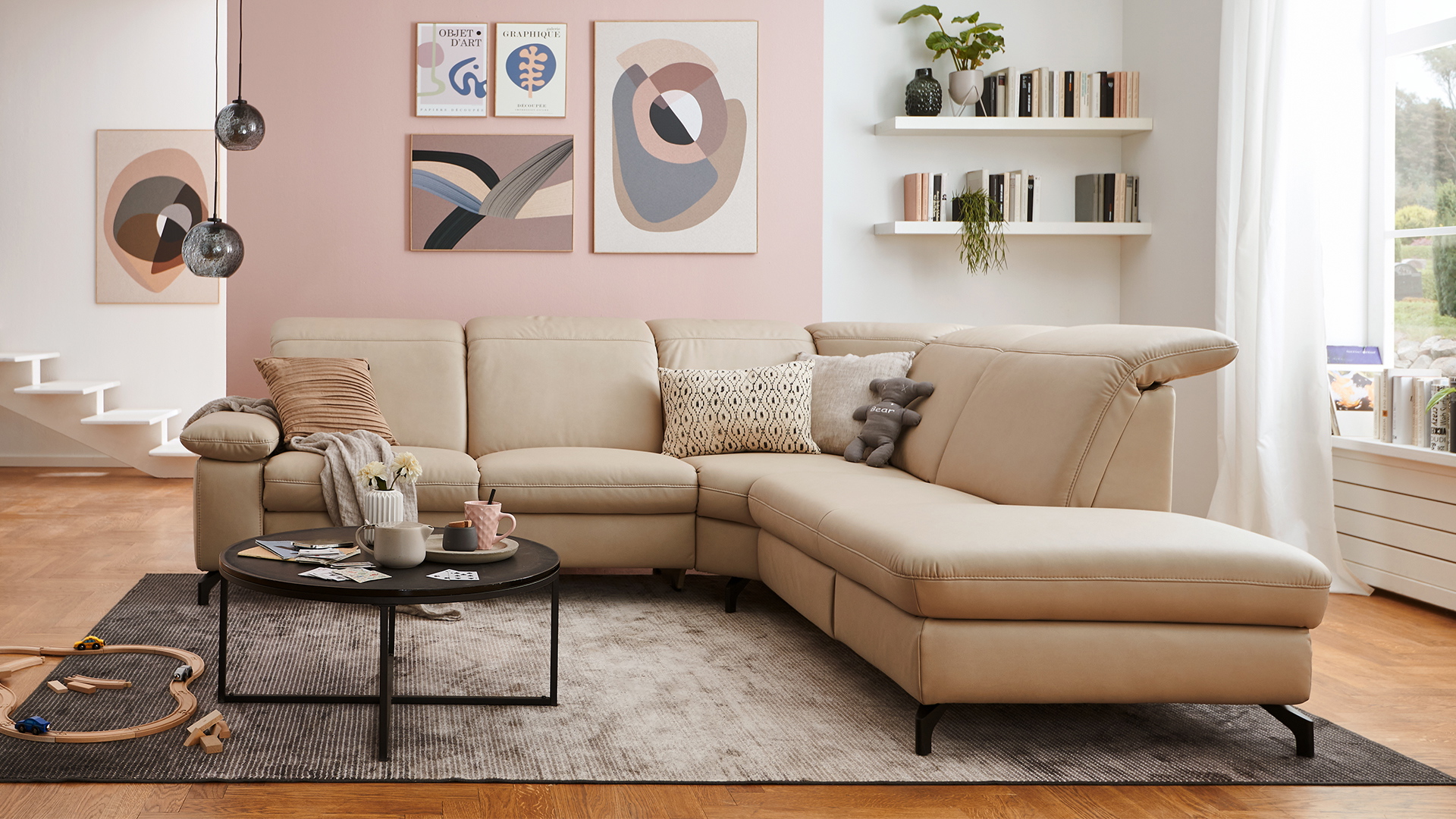 CONCEPTsofa Stoff Ecksofa in L-Form in Smart Touch