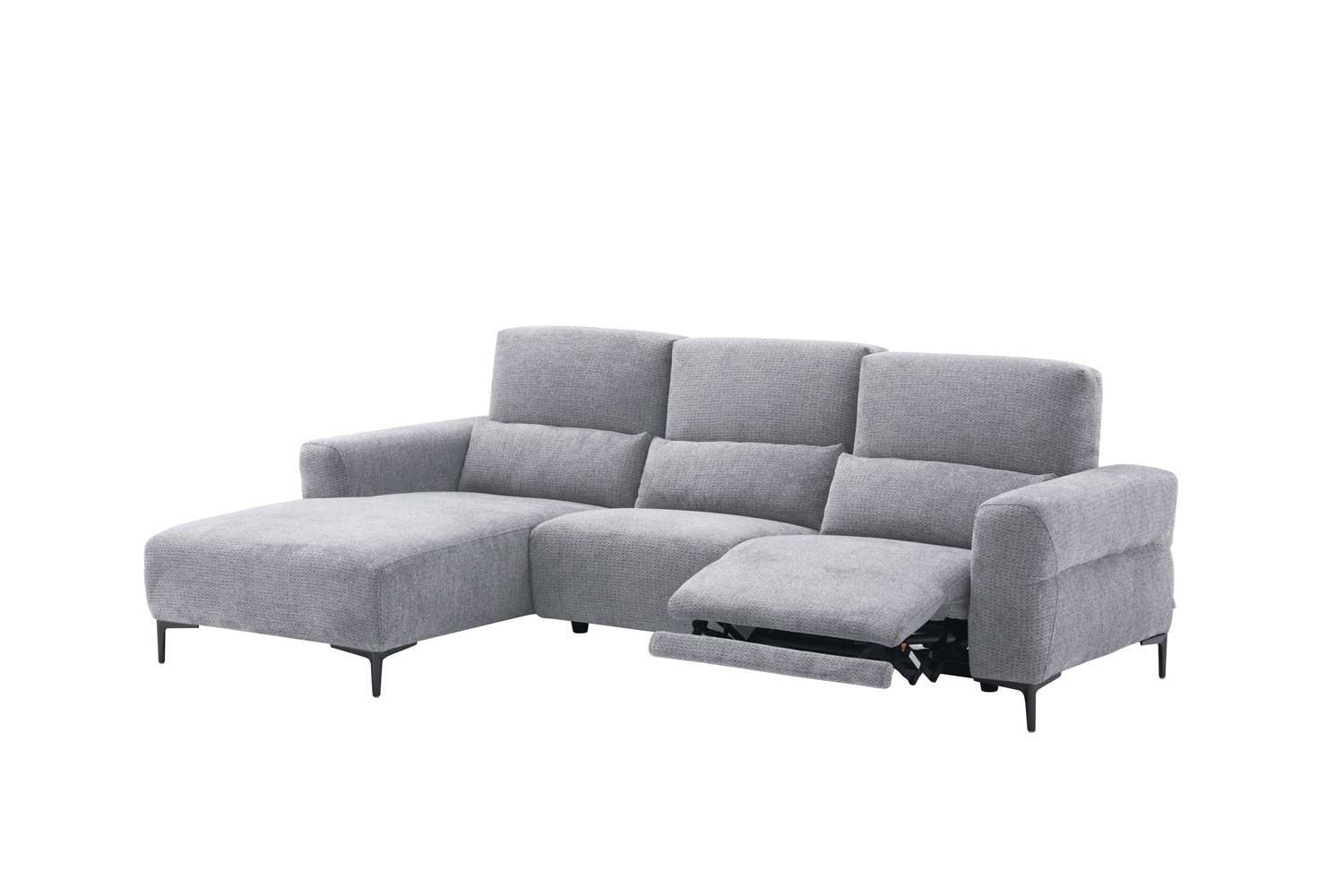 Ecksofa inkl. motorischer Funktion im trendigen Retro Stoff Ecksofa inkl. motorischer Funktion im trendigen Retro Stoff