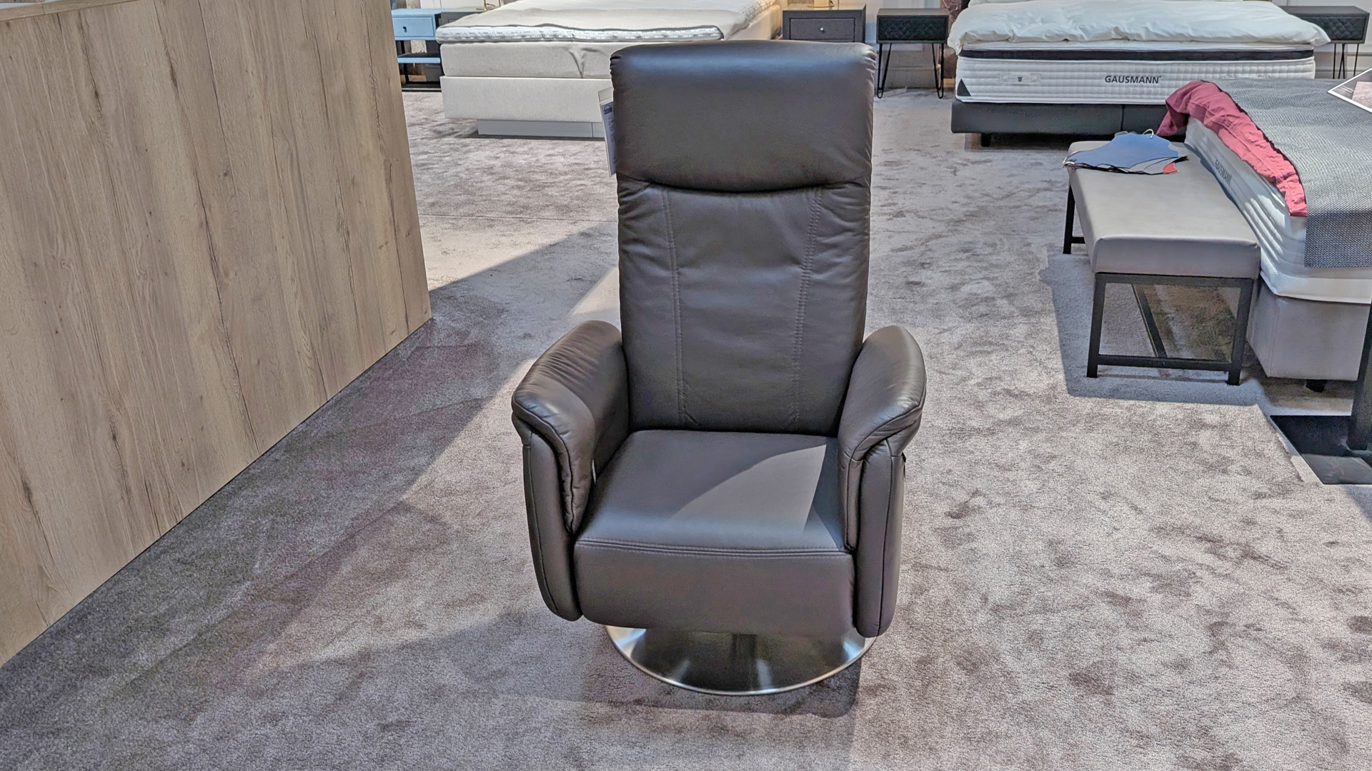 Gruber Relaxsessel mit manueller Relaxfunktion in Leder-0134018110-38WW-A