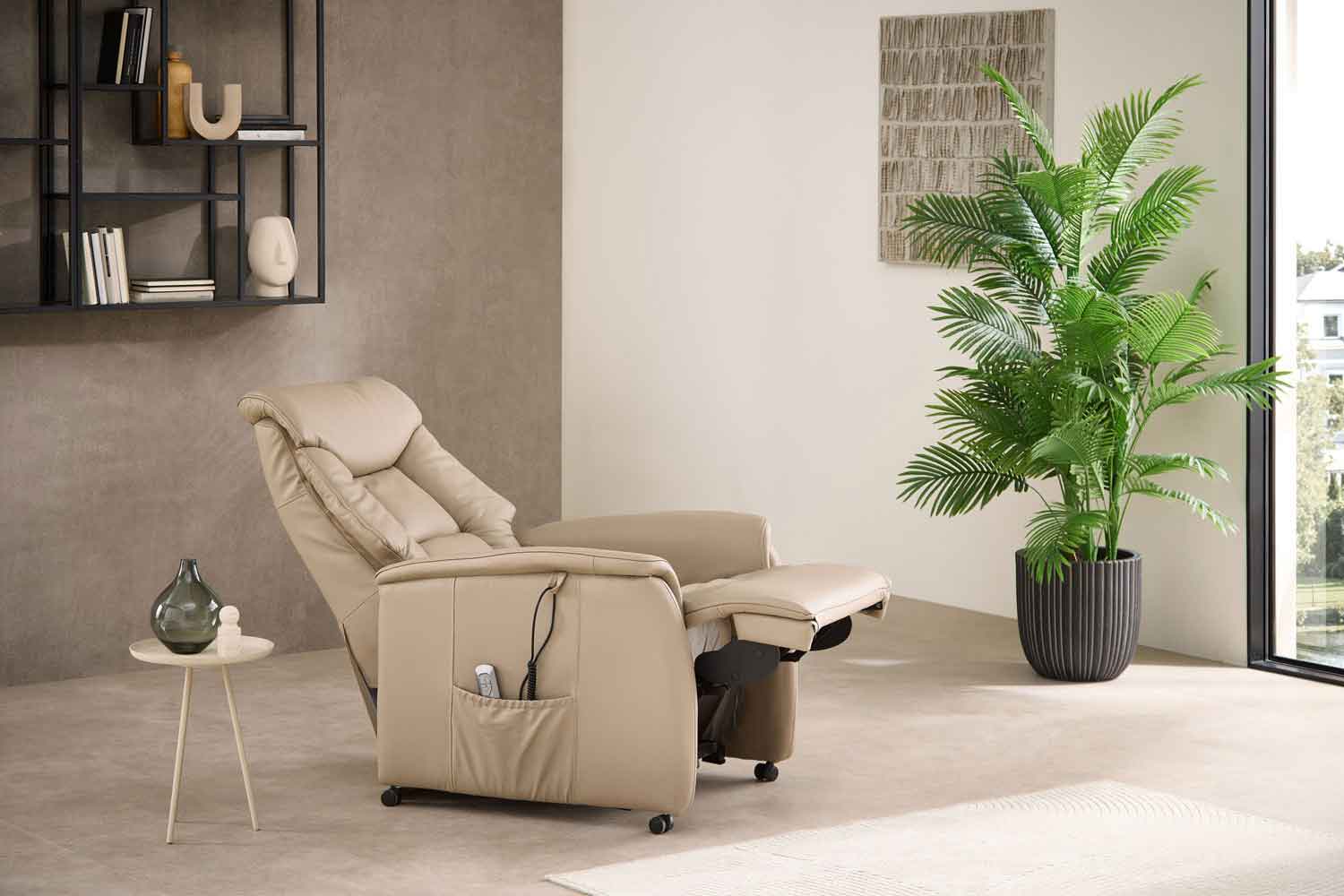 Relaxsessel mit Relaxfunktion und Aufstehhilfe Lederlook
