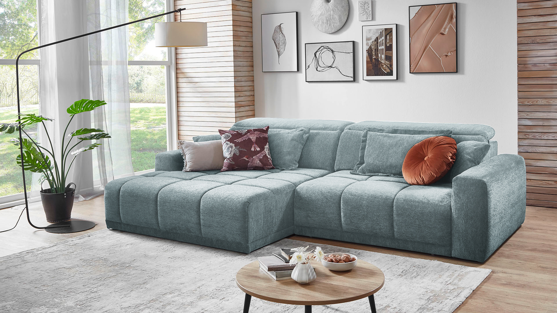 Ecksofa Brook mit motorischem Sitzvorzug in Stoff-0646Brook00WW