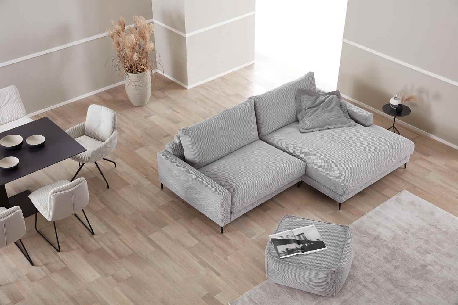 Hilker Stoff Ecksofa HC45 Free L-Form