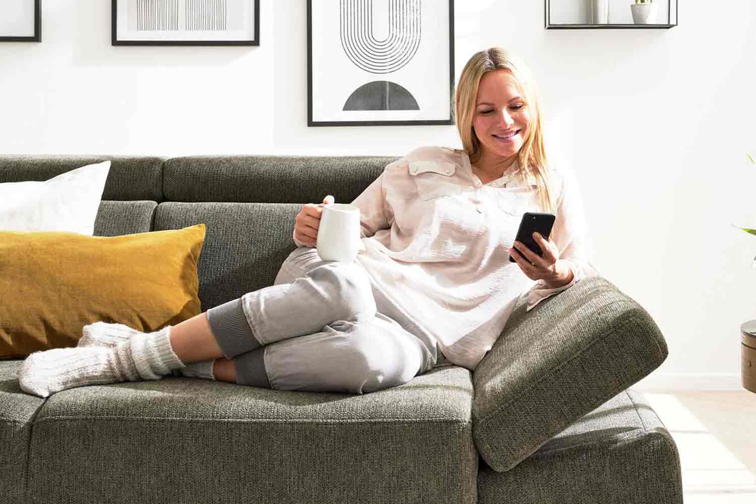 Interliving Ecksofa IL 4254 mit Sitztiefenverstellung Stoff 