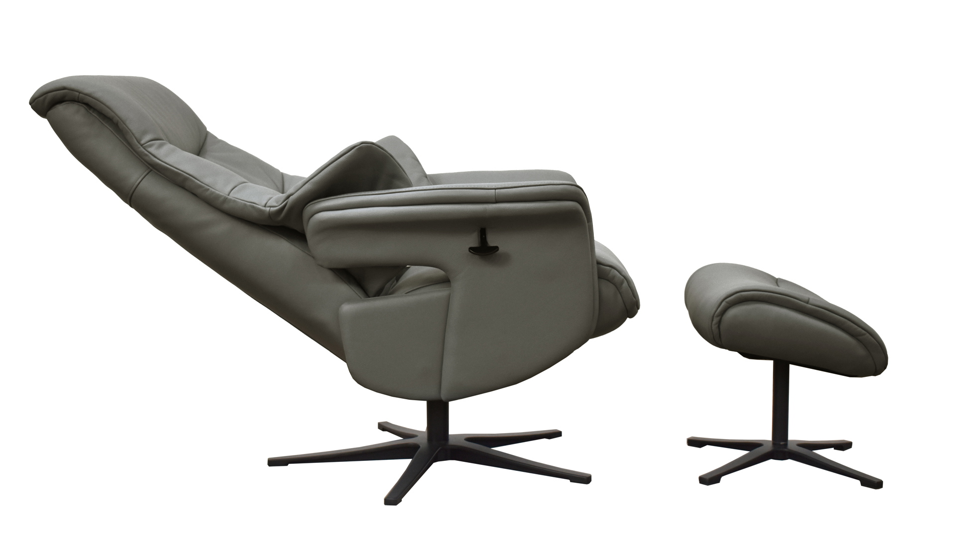 Relaxsessel Agent Grey mit manueller Funktion und Sitzhöhenverstellung in Leder-Lederlook-0979004600WW