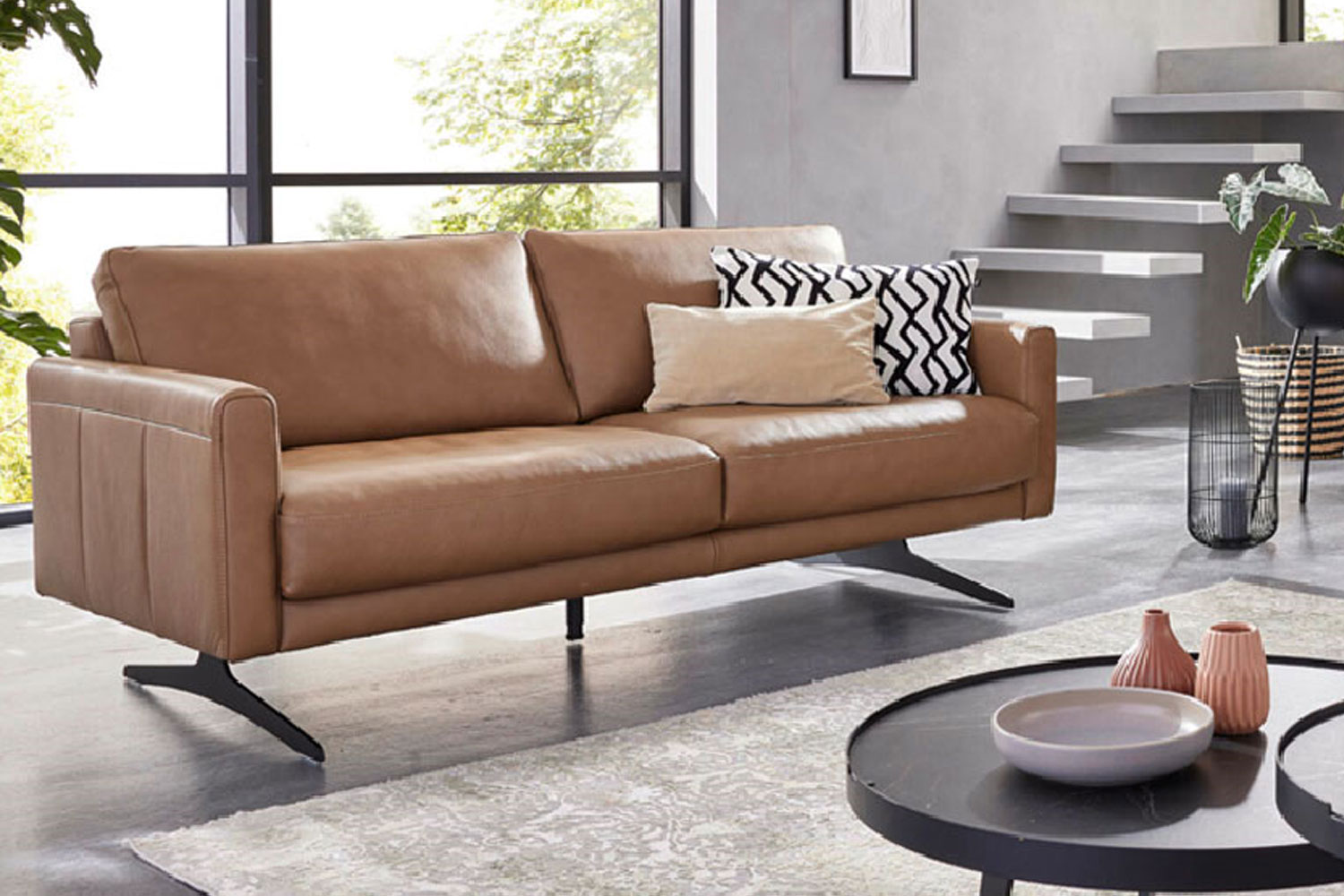 Interliving 4004 Leder Couchgarnitur