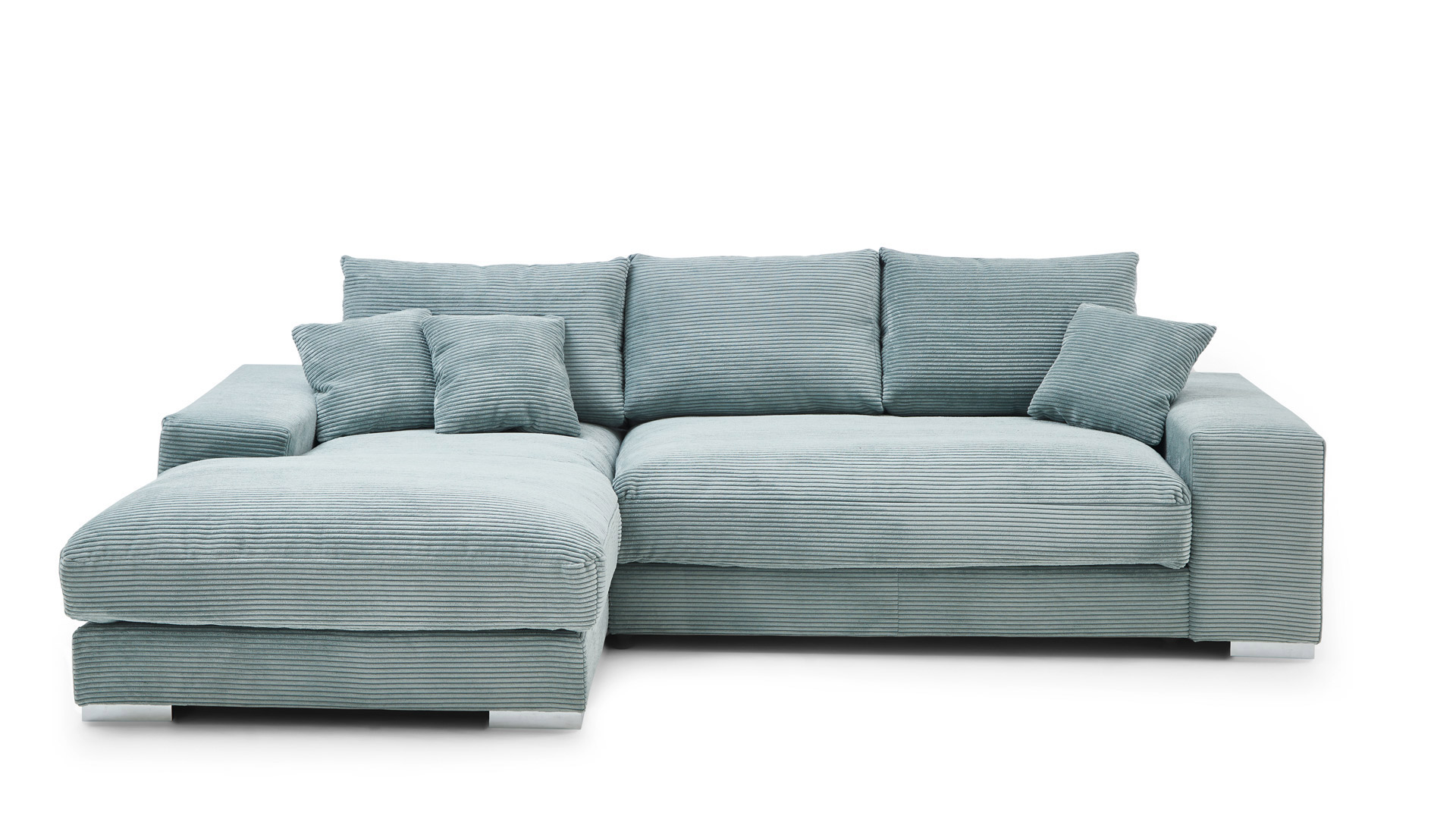 Ecksofa Soft mit losen Rückenkissen in Trendstoff Cord