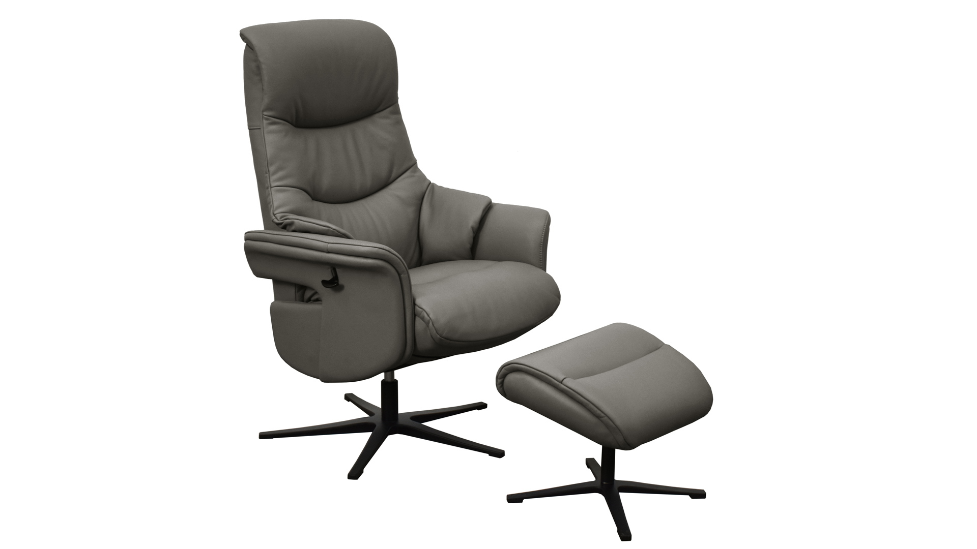 Relaxsessel Agent Grey mit manueller Funktion und Sitzhöhenverstellung in Leder-Lederlook-0979004600WW