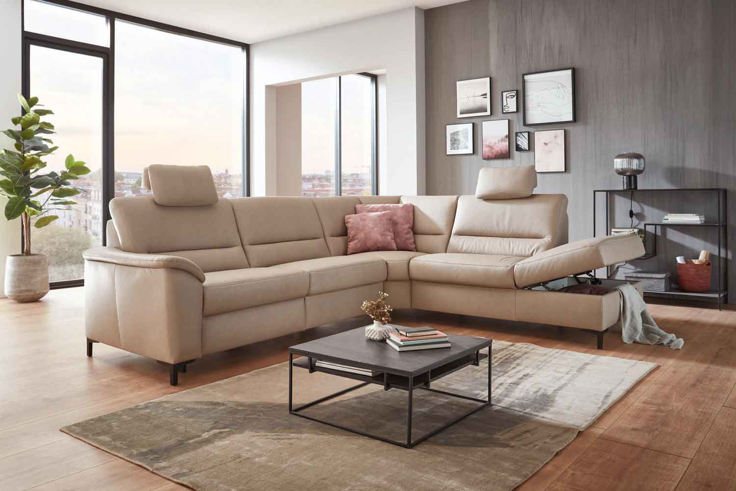 Modulmaster Ecksofa Cosmos High in Leder