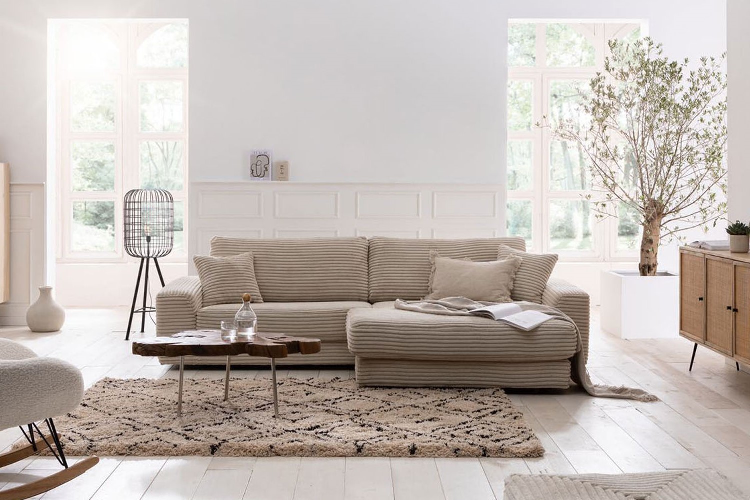 Gutmann Bari Ecksofa in Trendstoff Cord