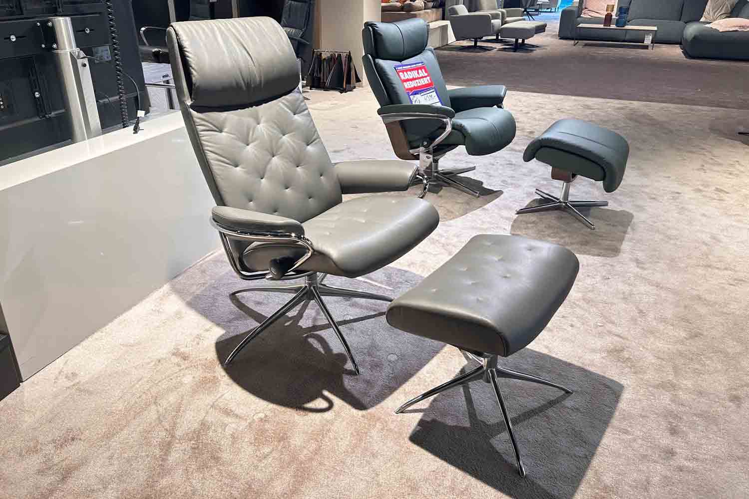Stressless Sessel Metro inkl. Hocker in Leder 