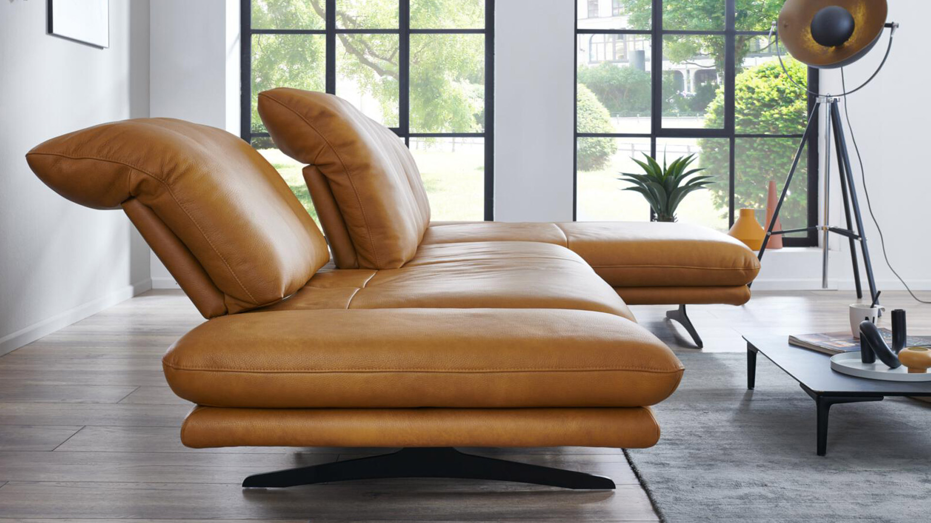 W. Schillig Ecksofa Sohoo mit Sitztiefenverstellung in Leder 