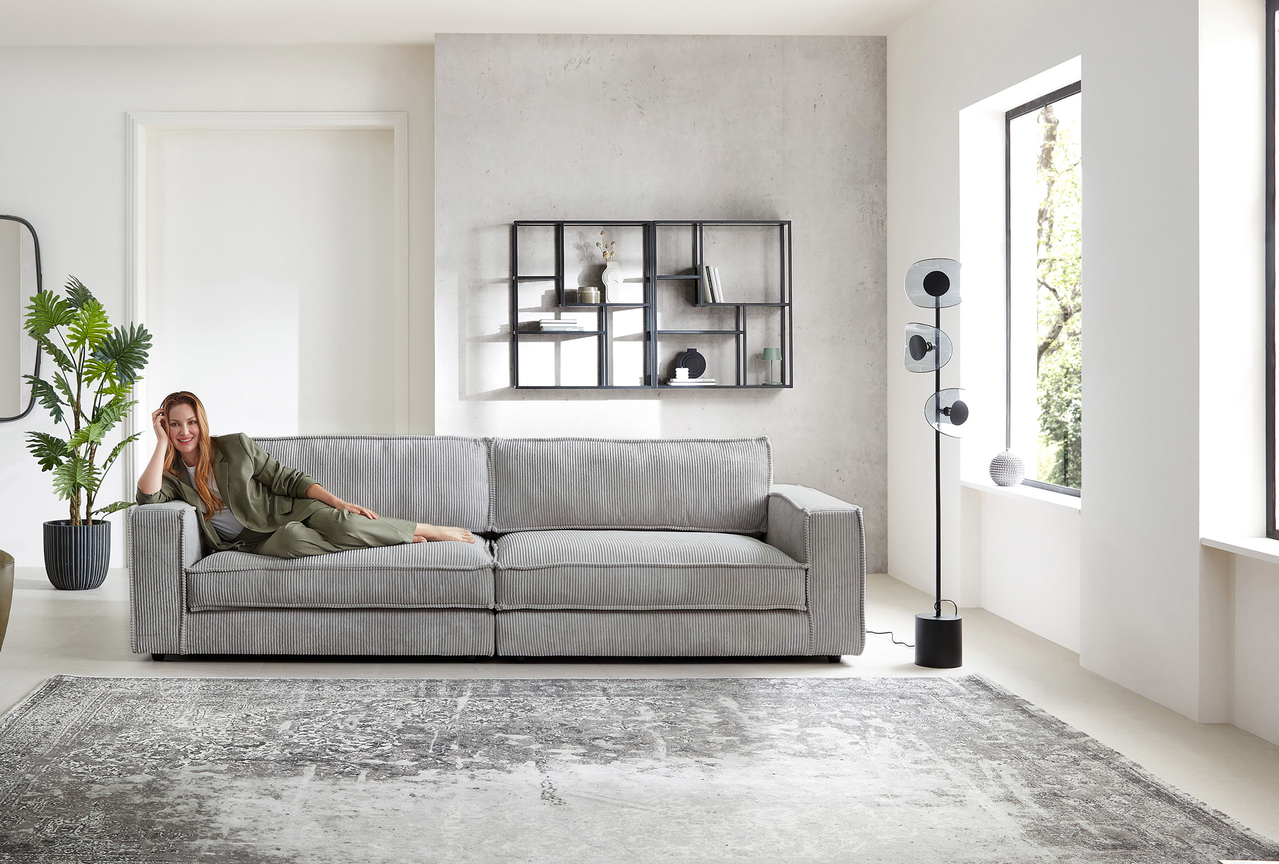 Bigsofa-XL in Trendstoff Cord