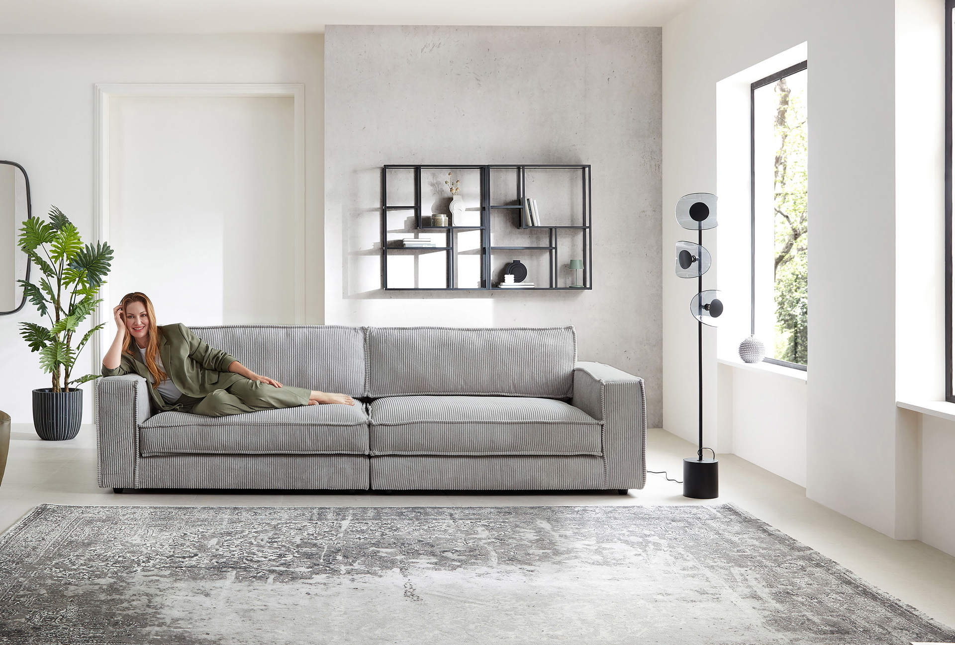 Bigsofa-XL in Trendstoff Cord