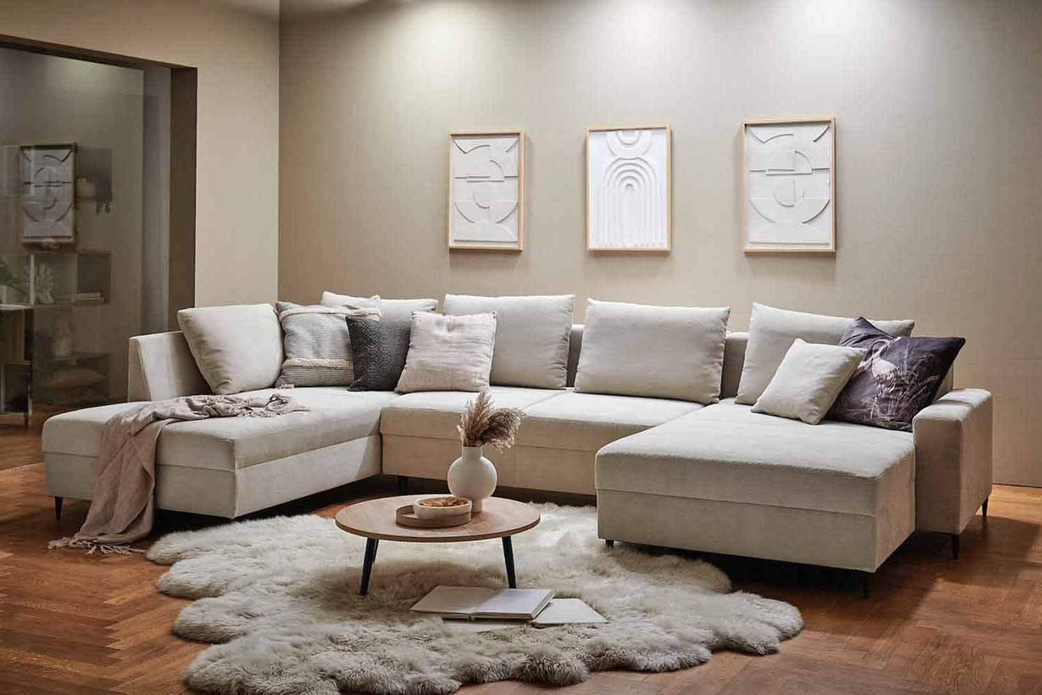 Wohnlandschaft Jana inkl. Schlaffunktion in Stoff Wohnlandschaft Jana inkl. Schlaffunktion in Stoff
